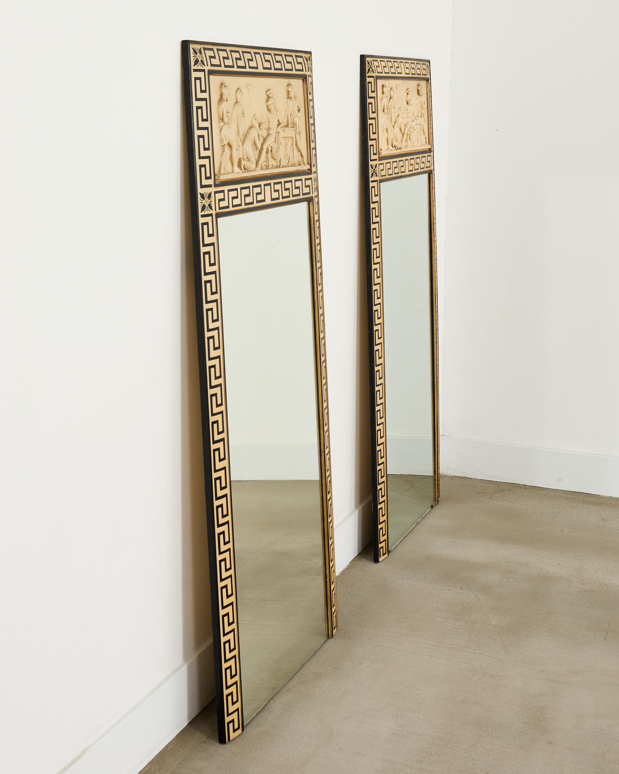 Pair Neoclassical Greco-Roman Style Pier Console Mirrors For Sale 8