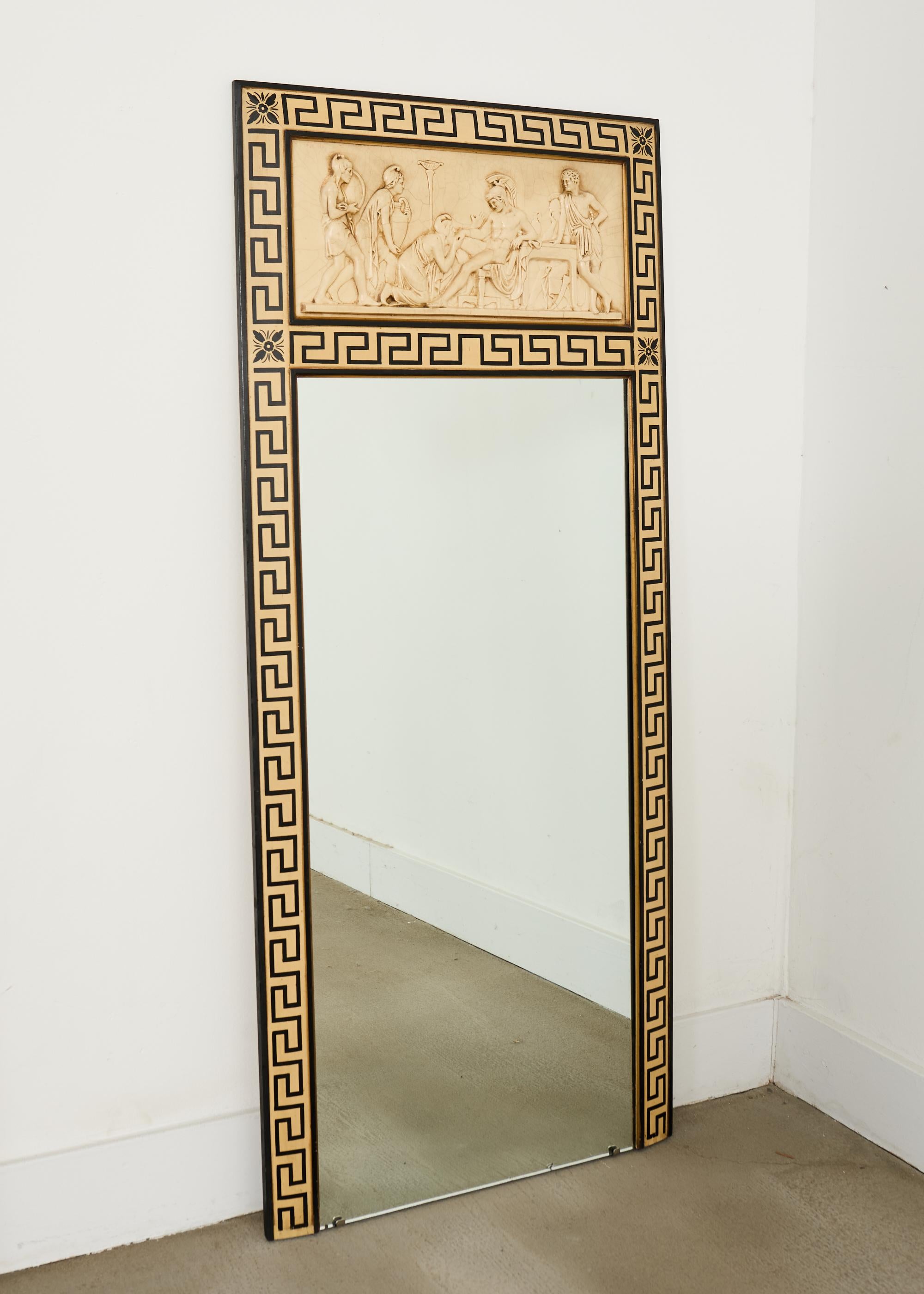 20th Century Pair Neoclassical Greco-Roman Style Pier Console Mirrors For Sale