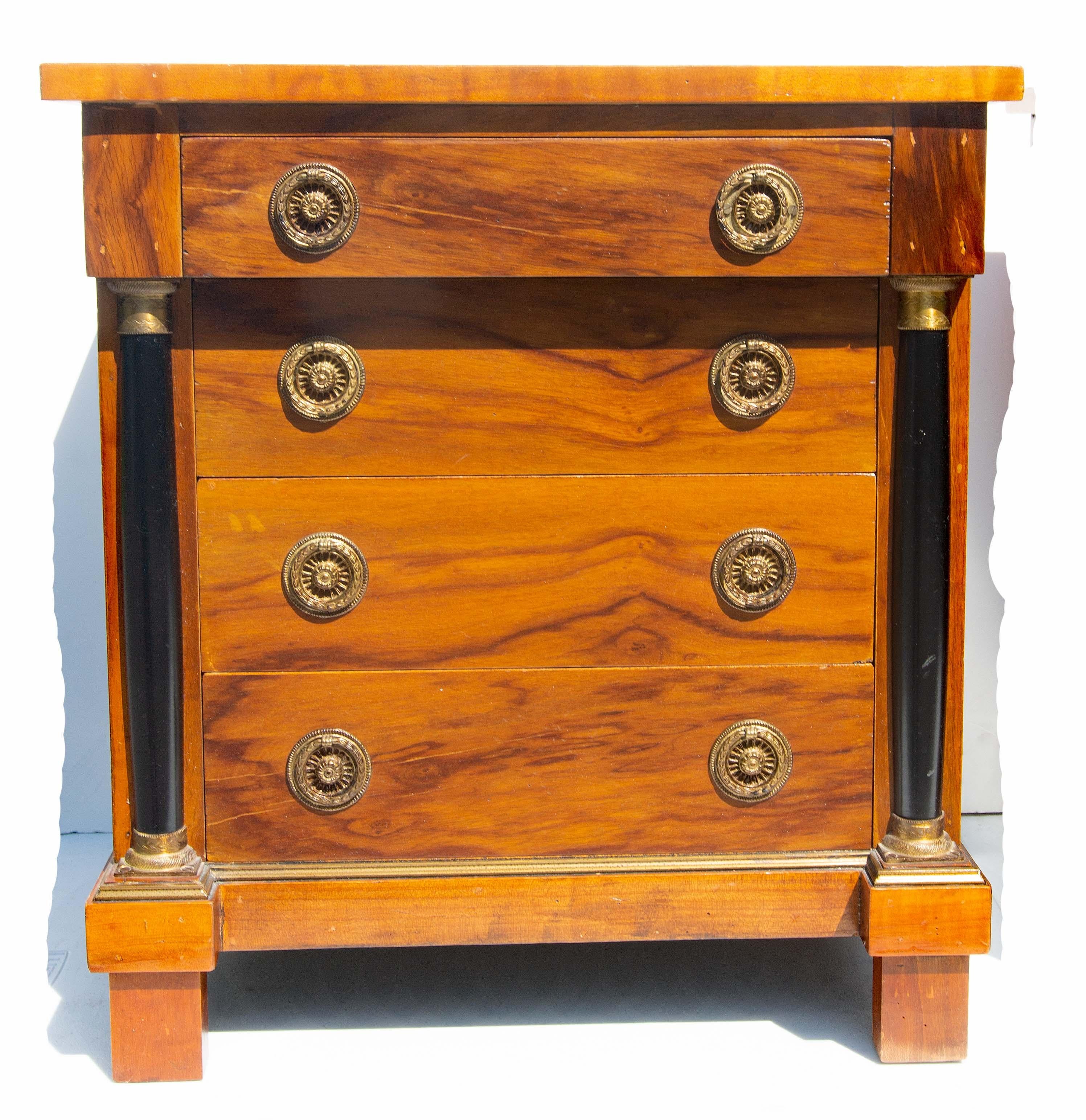 Italian Pair Neoclassical Miniature Commodes Chest of Drawers Mid 20th Century For Sale