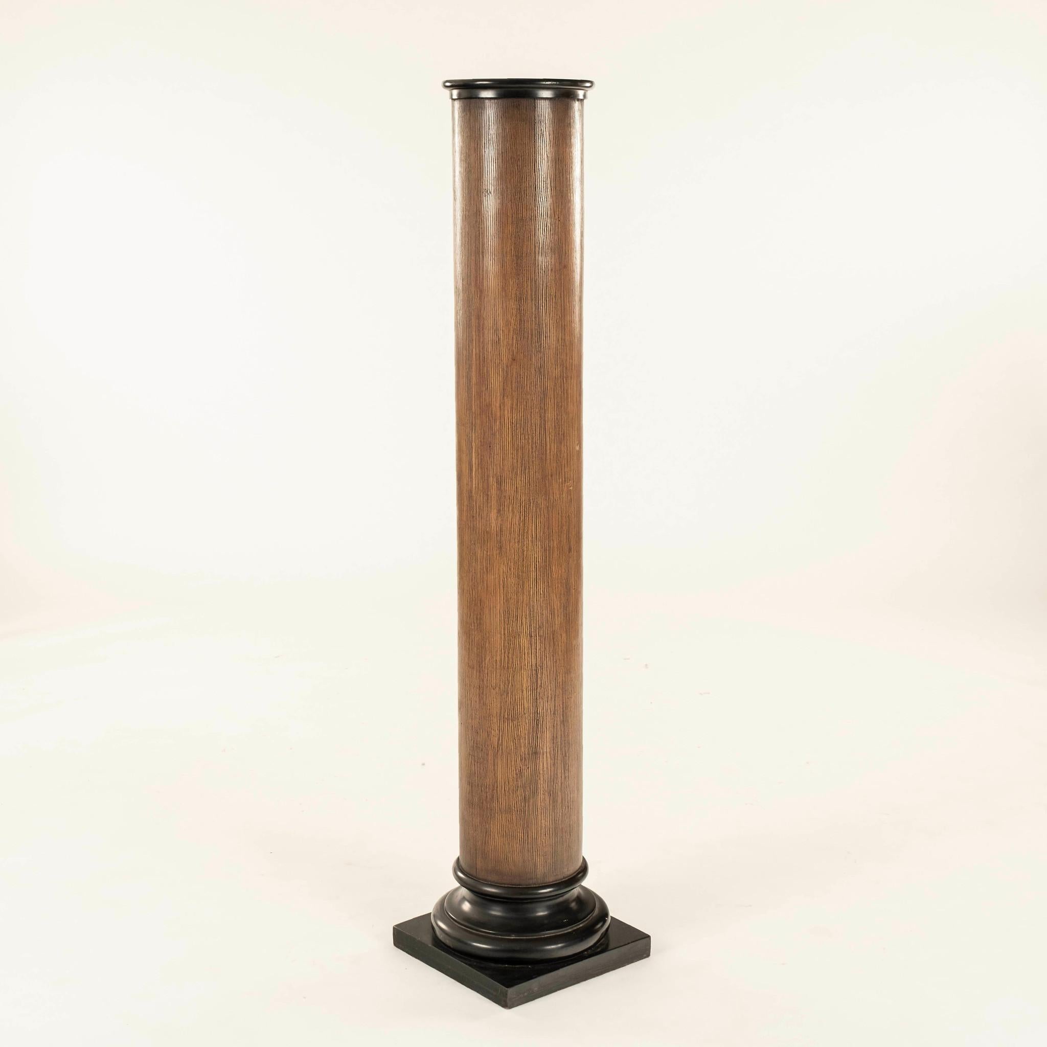 Painted Pair Neoclassical Revival Style Column Pedestals For Sale