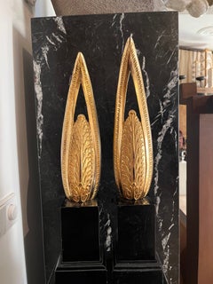 Pair Neoclassical Style  Bronze Ormolu Furniture Mounts Mounted as Sculptural.