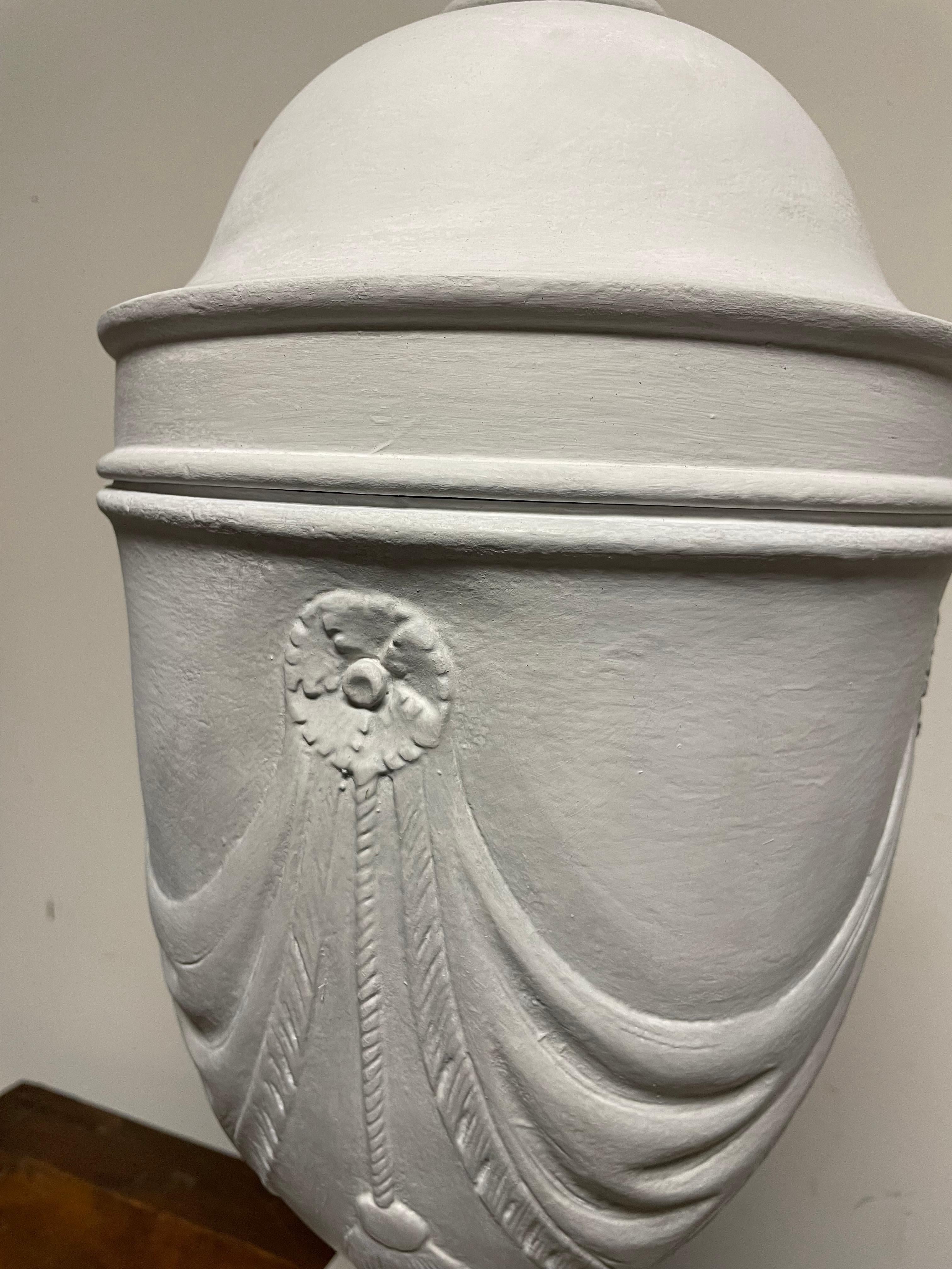 Pair Neoclassical Style Gray Painted Mahogany Urns  For Sale 8