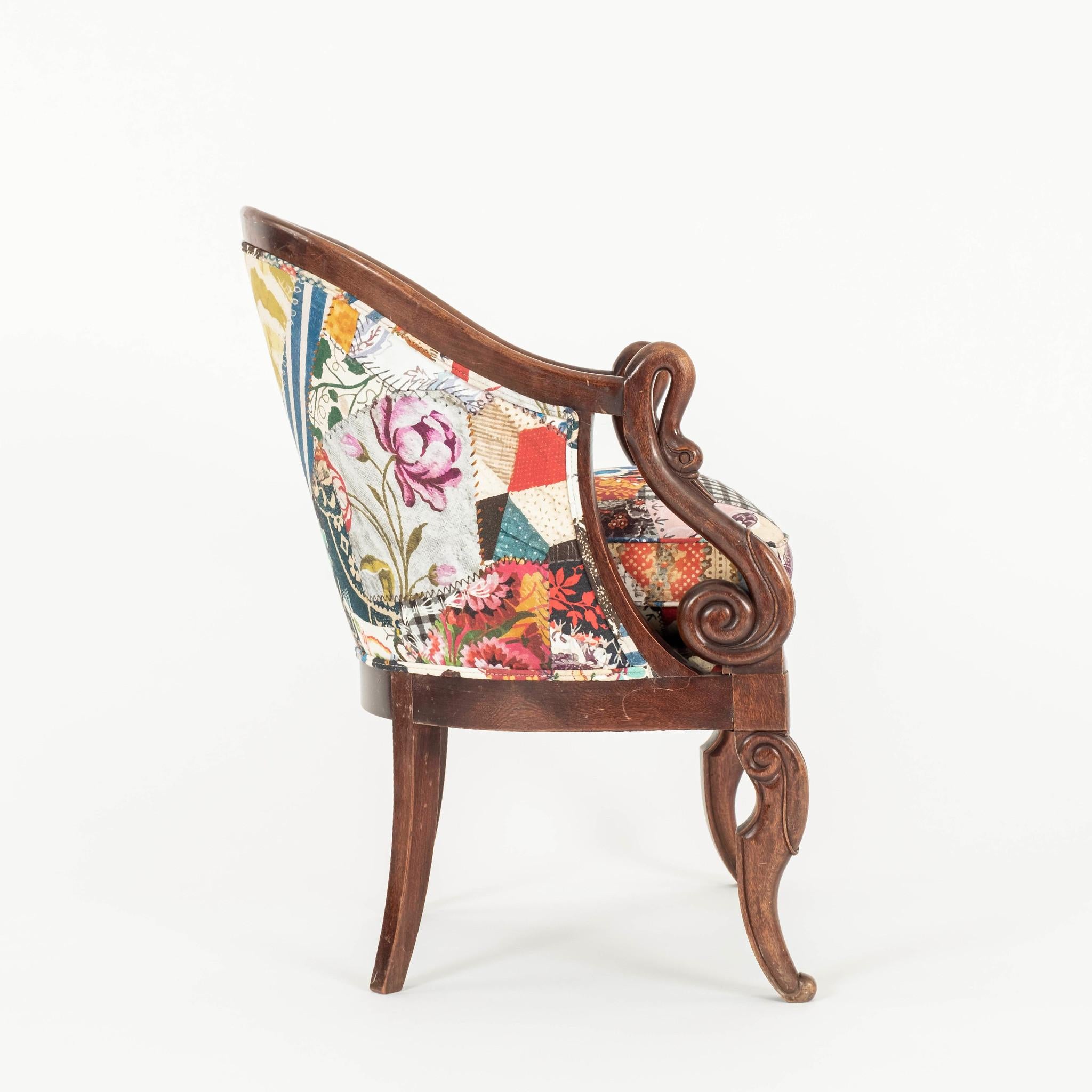 19th Century Pair Neoclassical Style Johnson Hartig Libertine Hotch Potch Swan Chairs