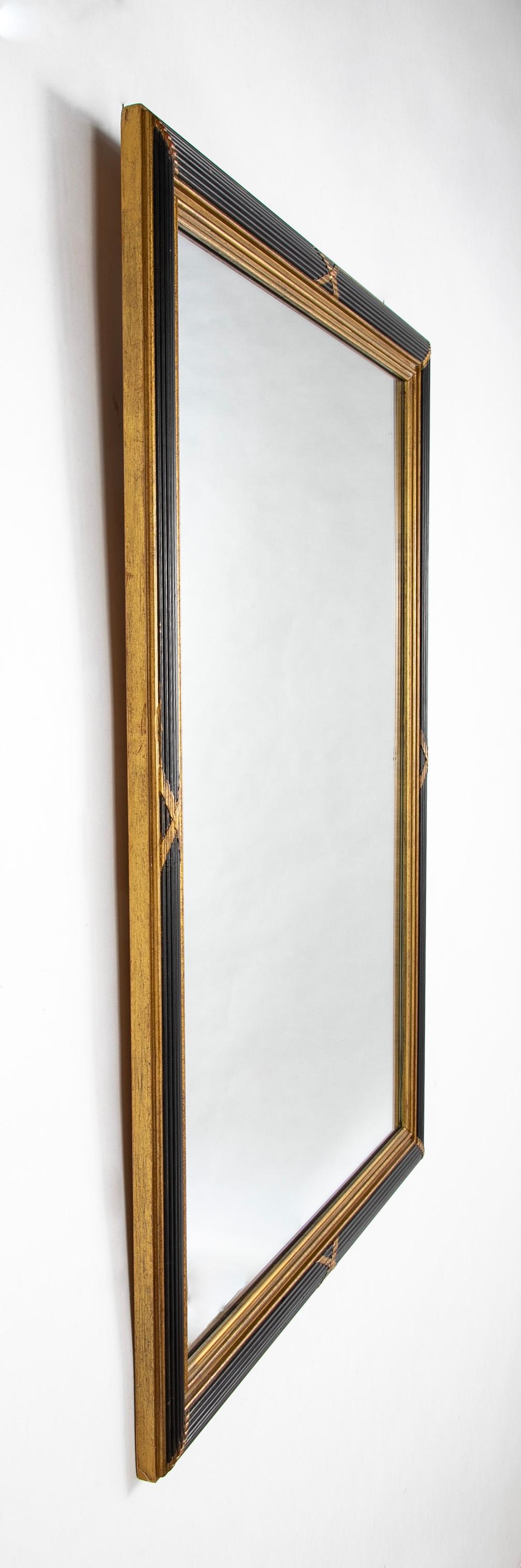 Pair Neoclassical Style Painted and Gilt Wall Mirrors, Mid 20th Century For Sale 1