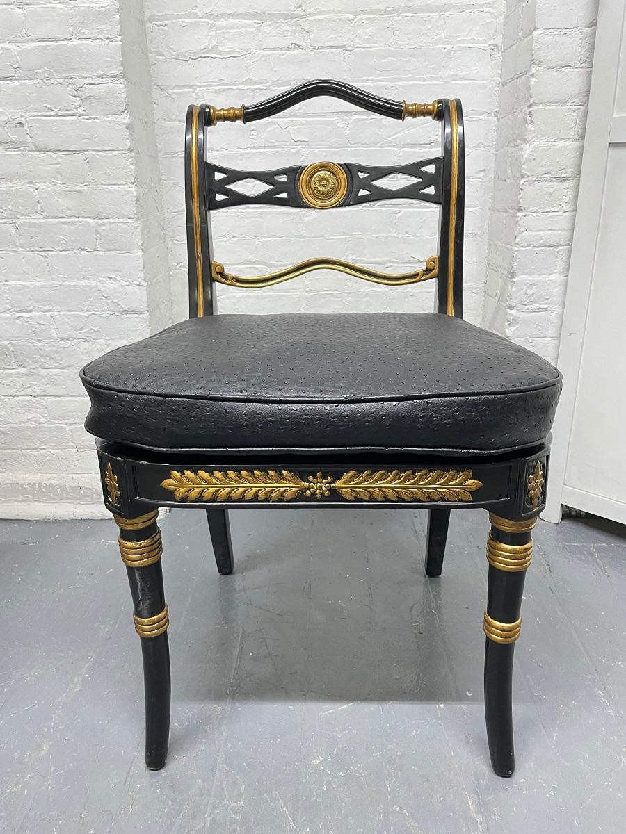 Pair Neoclassical Style Side Chairs In Good Condition For Sale In New York, NY