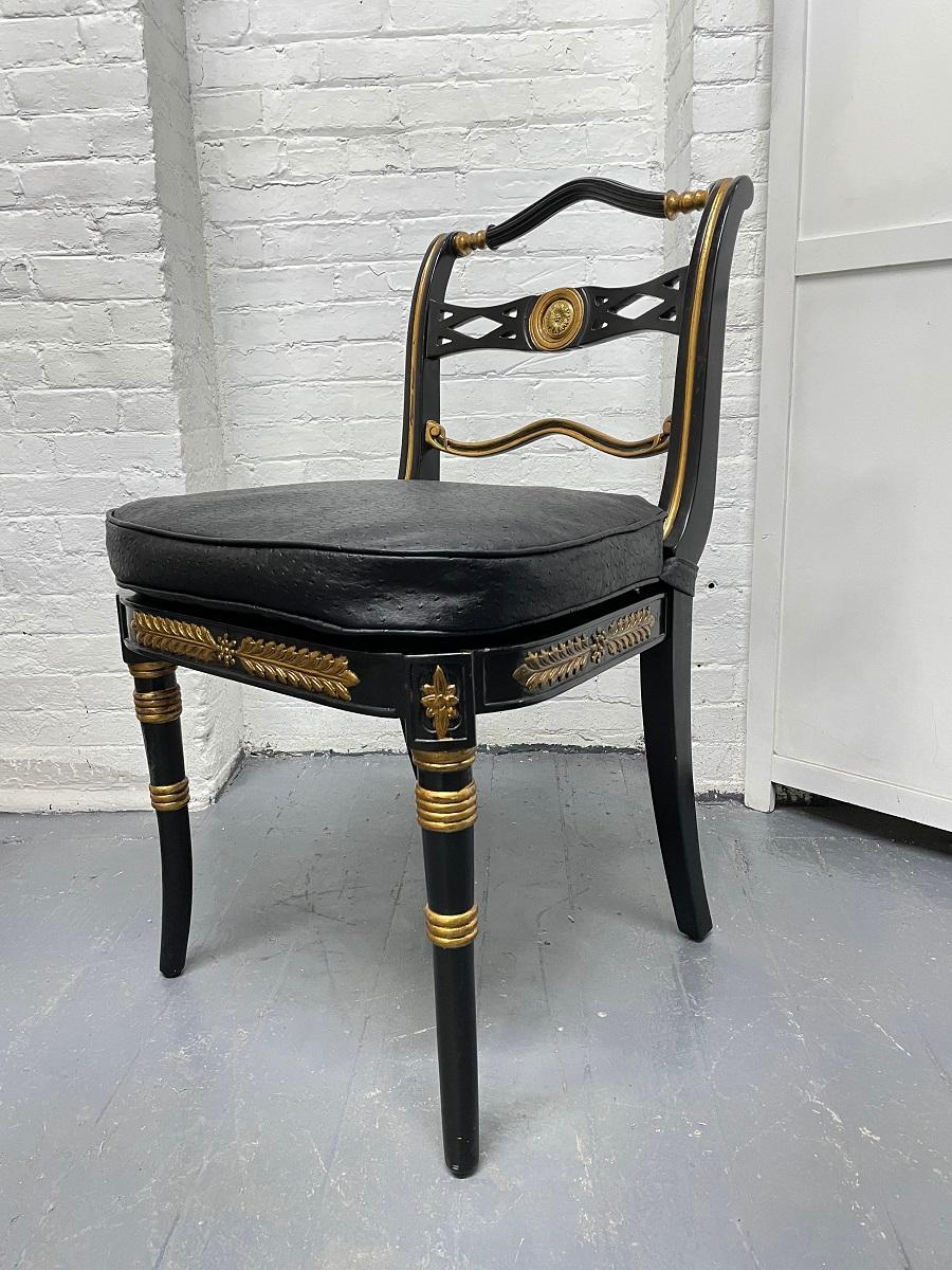 Mid-20th Century Pair Neoclassical Style Side Chairs For Sale