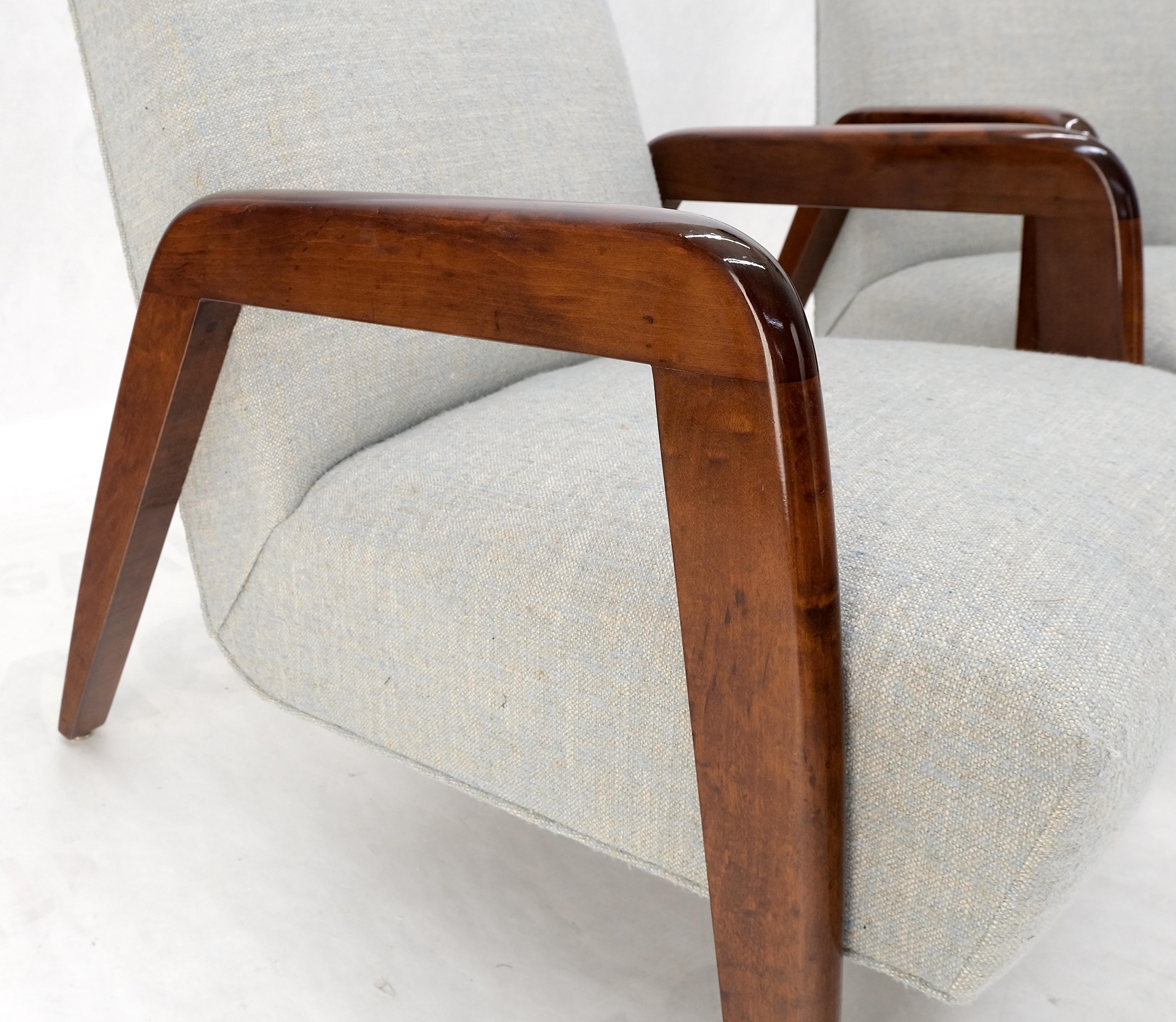 Pair New Leinen Polsterung Heavy Solid Maple Frames American  Lounge Chairs MINT! (20. Jahrhundert) im Angebot