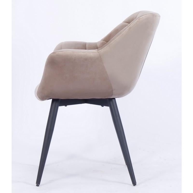 Modern Pair New Spanish Armchair Grey Velvet Upholstery For Sale