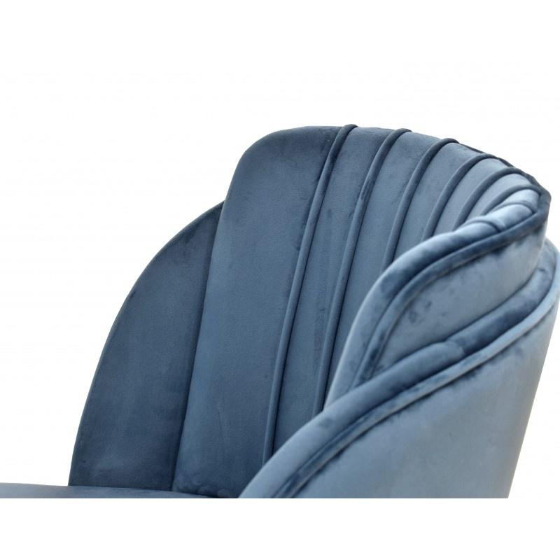 Pair New Spanish Chair, Metal, Blue Velvet Upholstery In New Condition For Sale In Madrid, ES