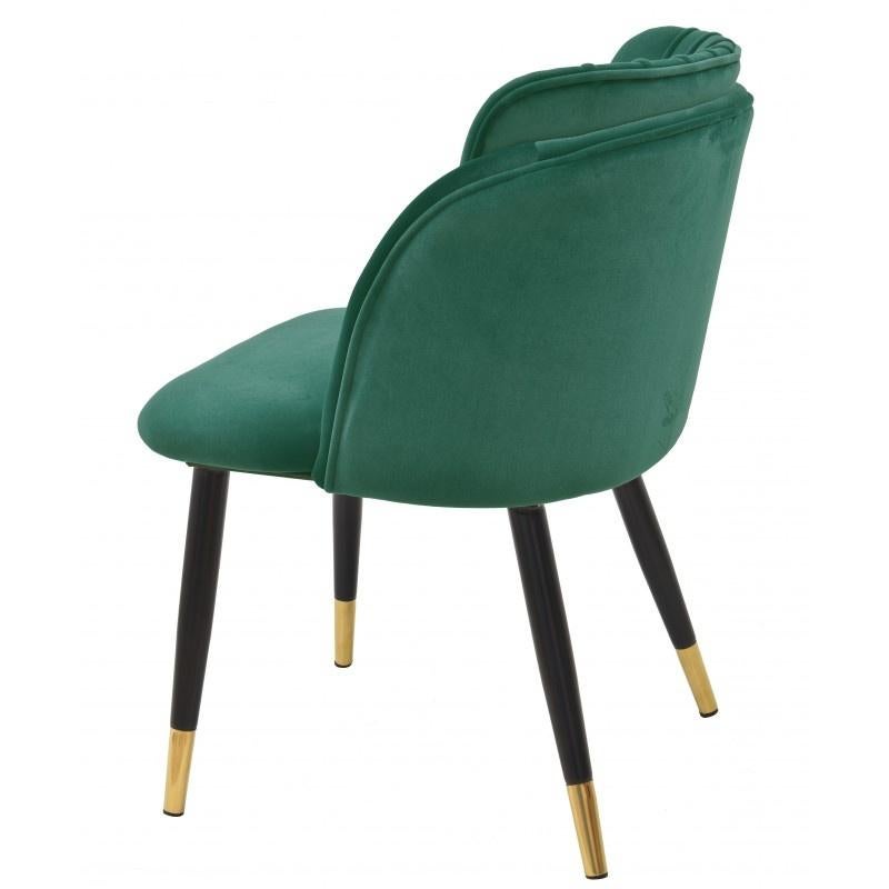 Paar New Spanish chair, Metall, grüner Samtbezug.

-Metallrahmen mit schwarzer Epoxidfarbe und mattgoldenen Details

-Sitzfläche und Rückenlehne mit rosa Samt gepolstert

-Andere Farben verfügbar

-Auf Anfrage können wir auch in anderen Farben