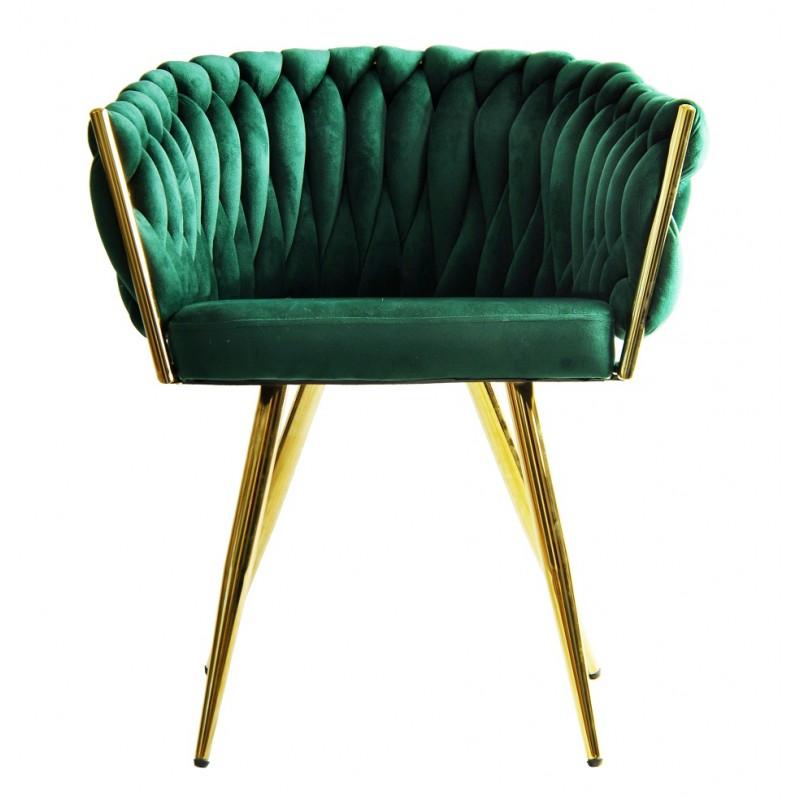 Hand-Crafted Pair New Spanish Chair, Metal, Green Velvet Upholstery For Sale