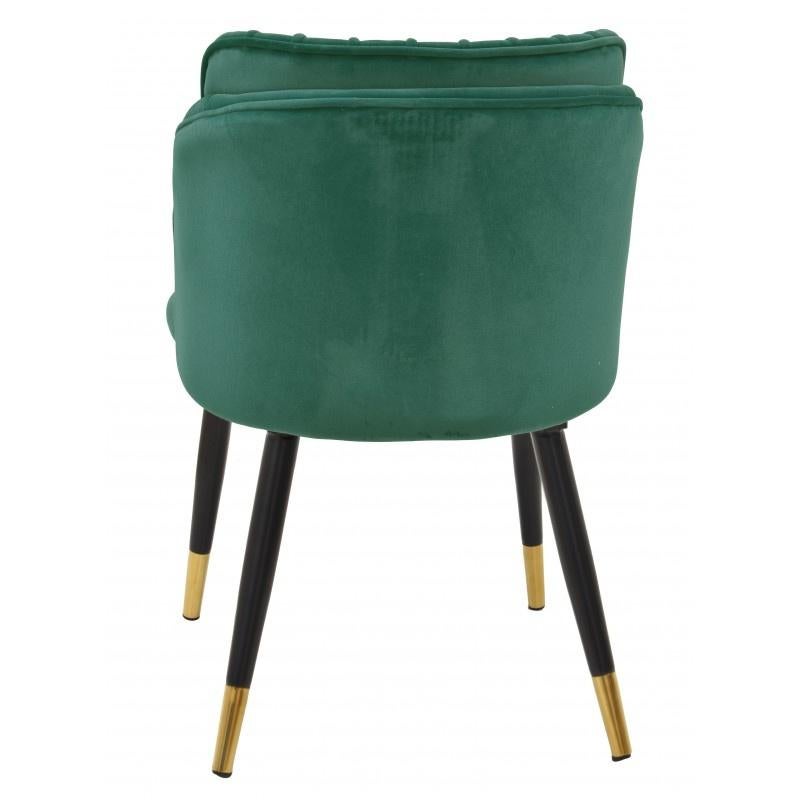 Pair New Spanish Chair, Metal, Green Velvet Upholstery In New Condition In Madrid, ES