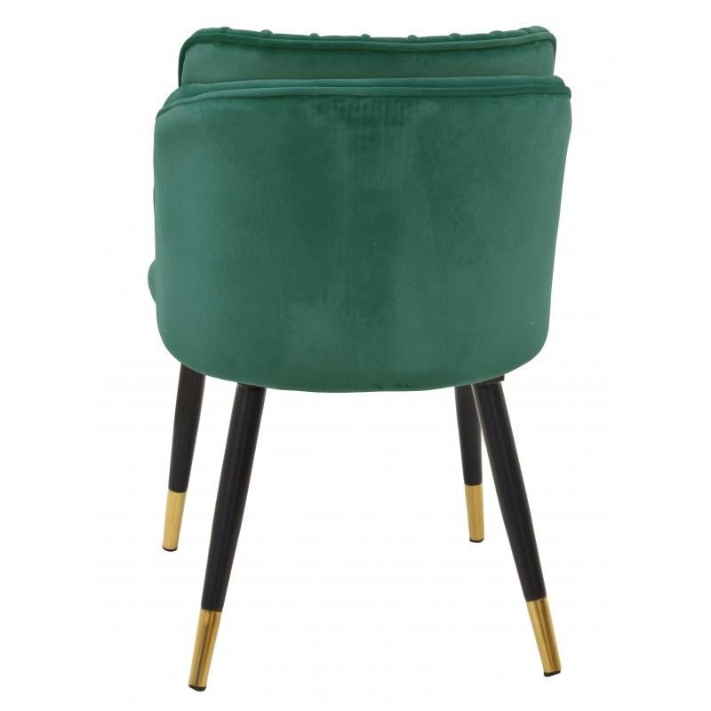 Ein Paar neue spanische Stühle, Metall, grüne Samtpolsterung (Handgefertigt) im Angebot