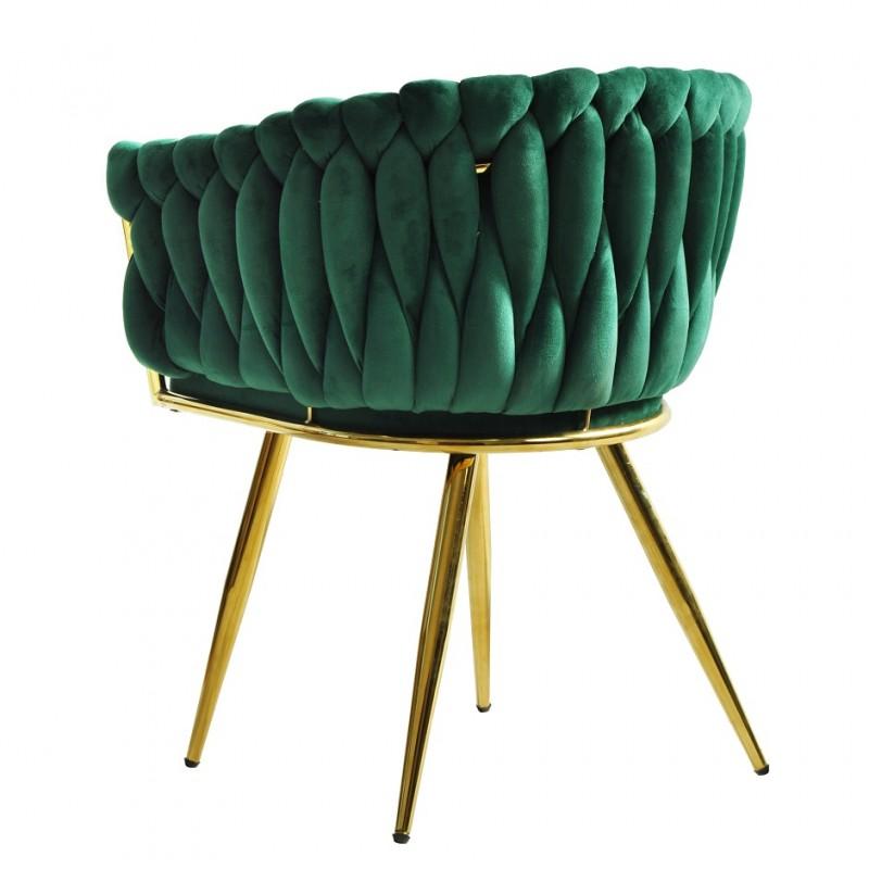 Contemporary Pair New Spanish Chair, Metal, Green Velvet Upholstery For Sale