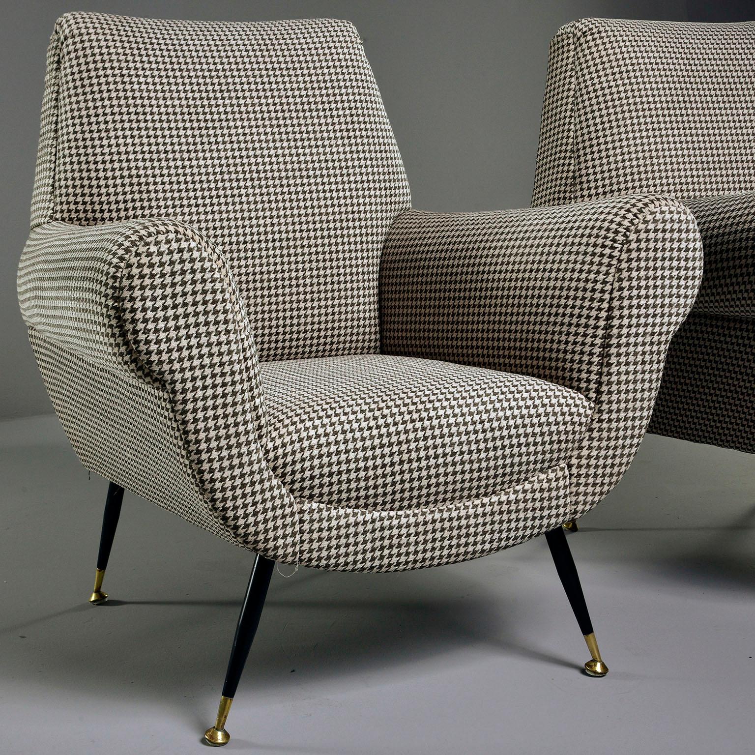 Wood Pair of Newly Upholstered Chairs by Gigi Radice for Minotti