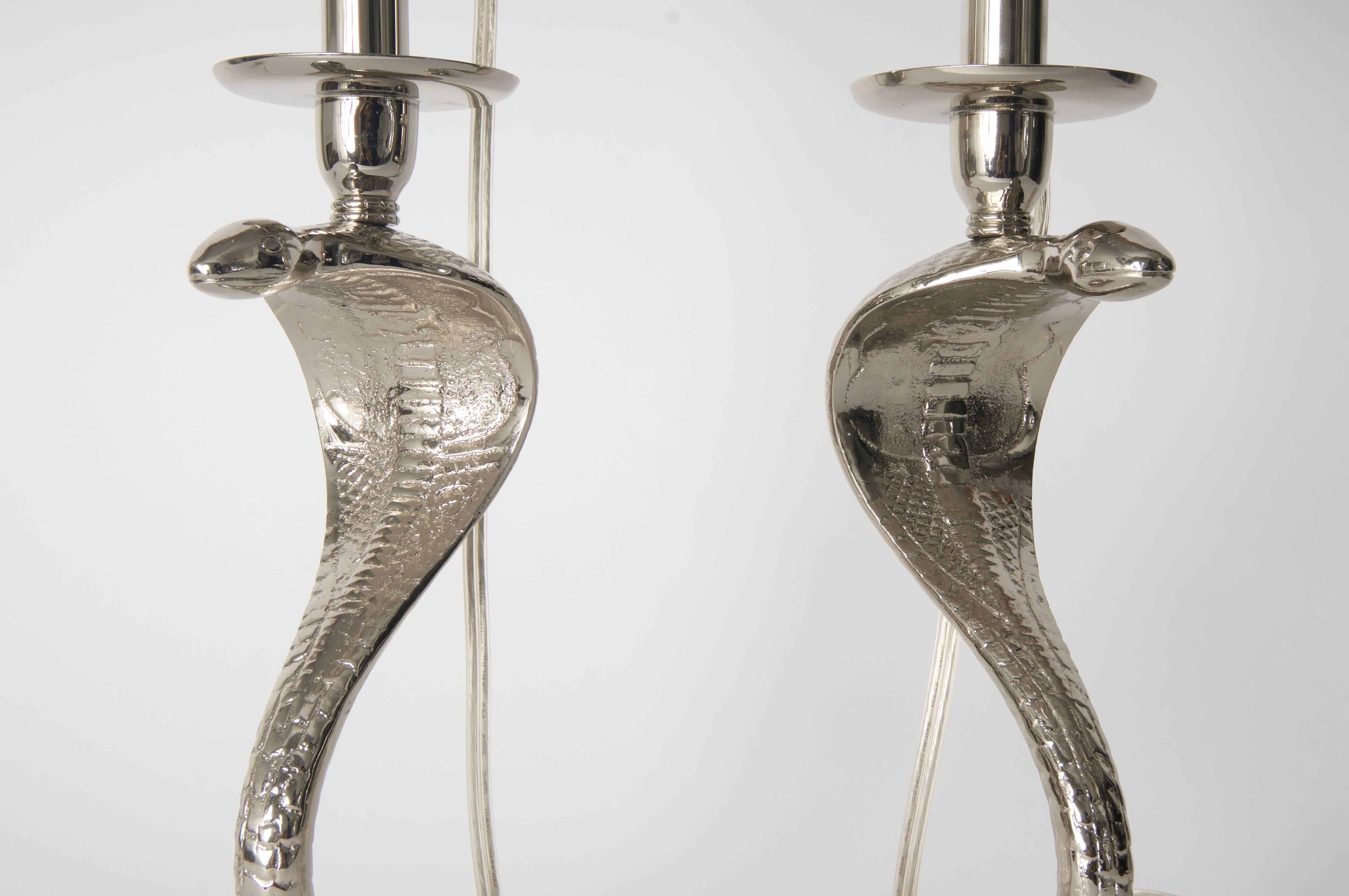 Pair Cobra Table Lamps  For Sale 3