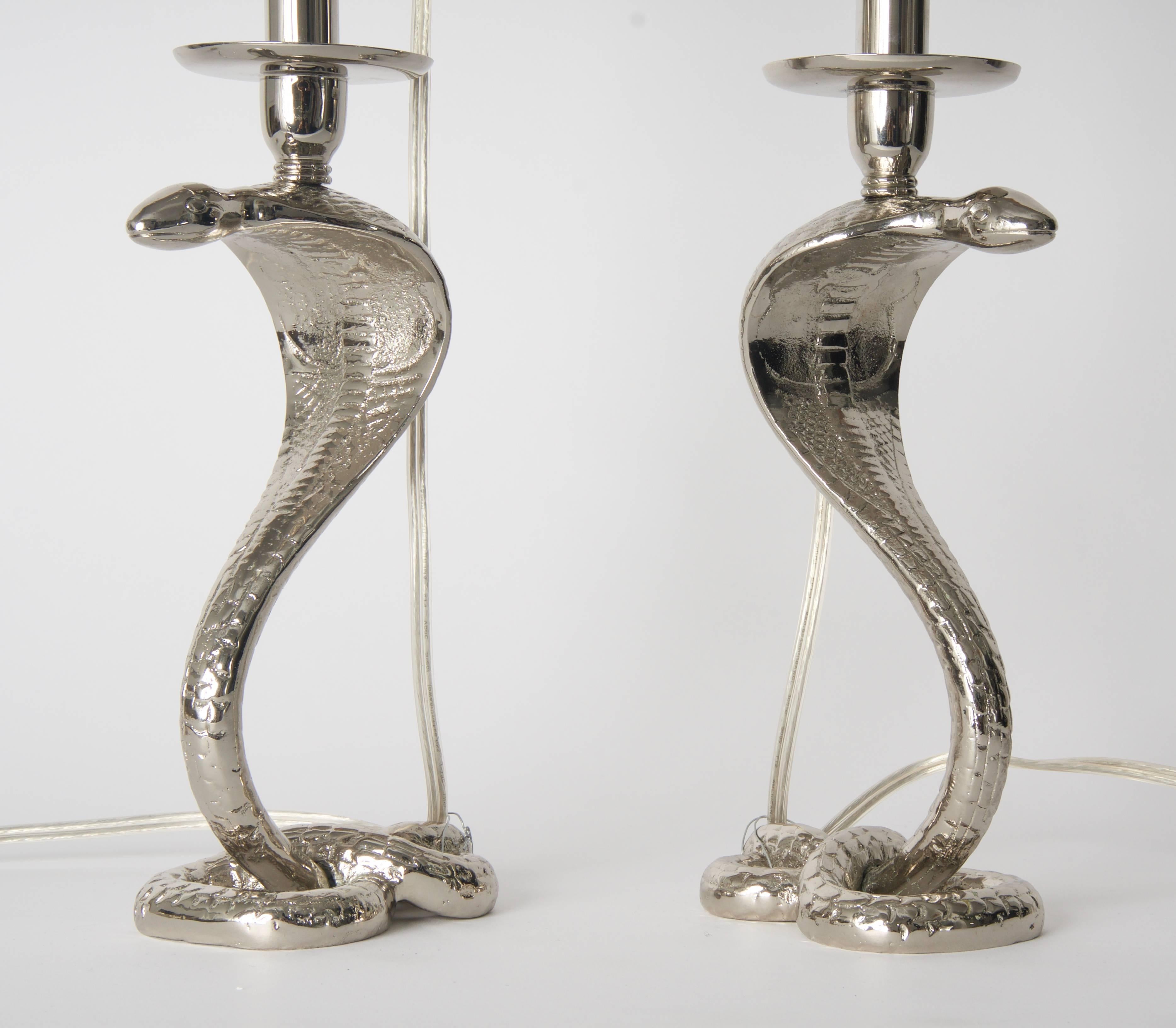 Pair Cobra Table Lamps  For Sale 4