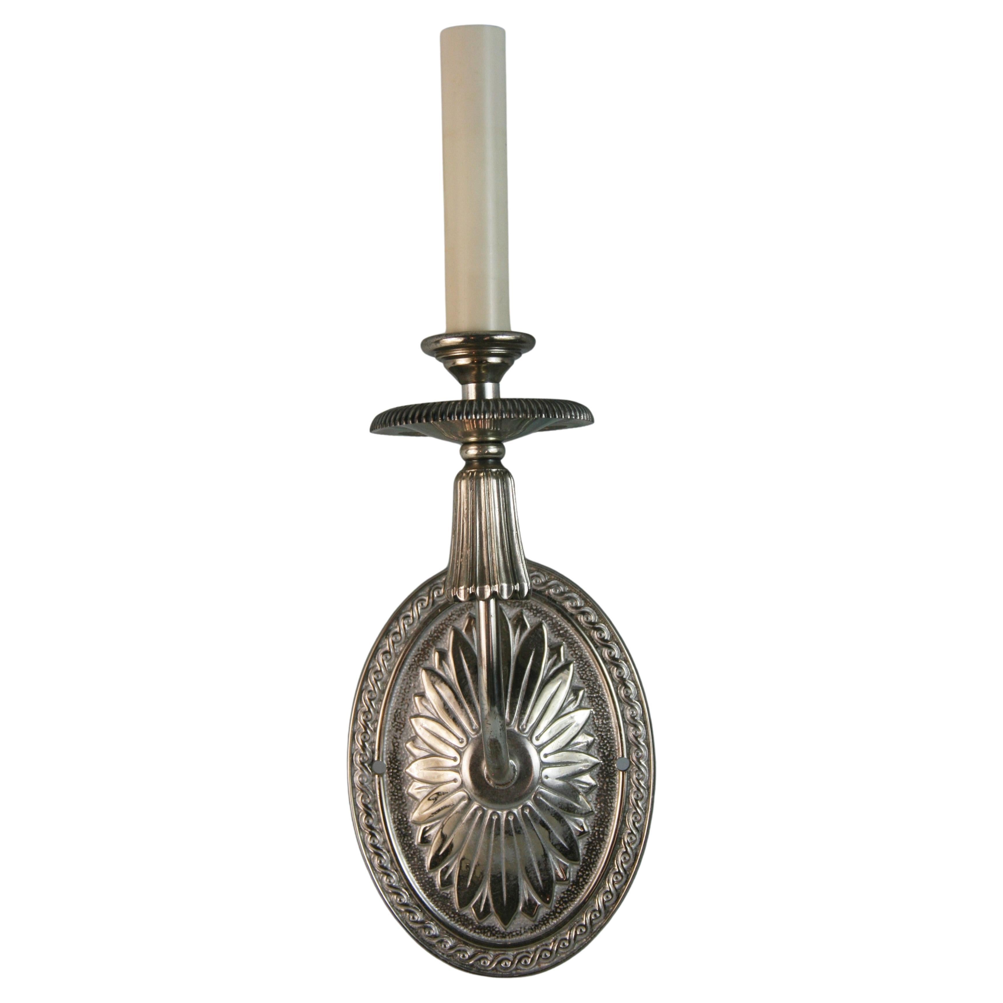 1527 Air French Nickeled brass sconces
Rewired takes 60 watt candelabra based bulbs
3 pair available 
Priced per pair