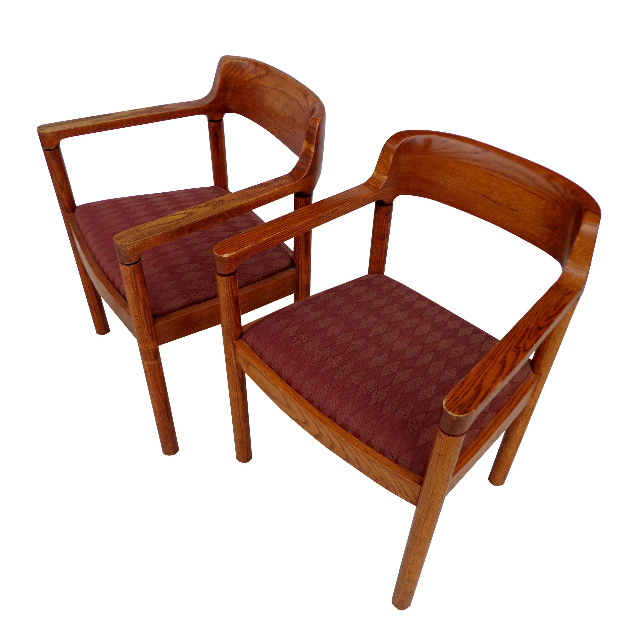 Mid-Century Modern Pair Nico Zographos Ireland Arm Chairs For Sale