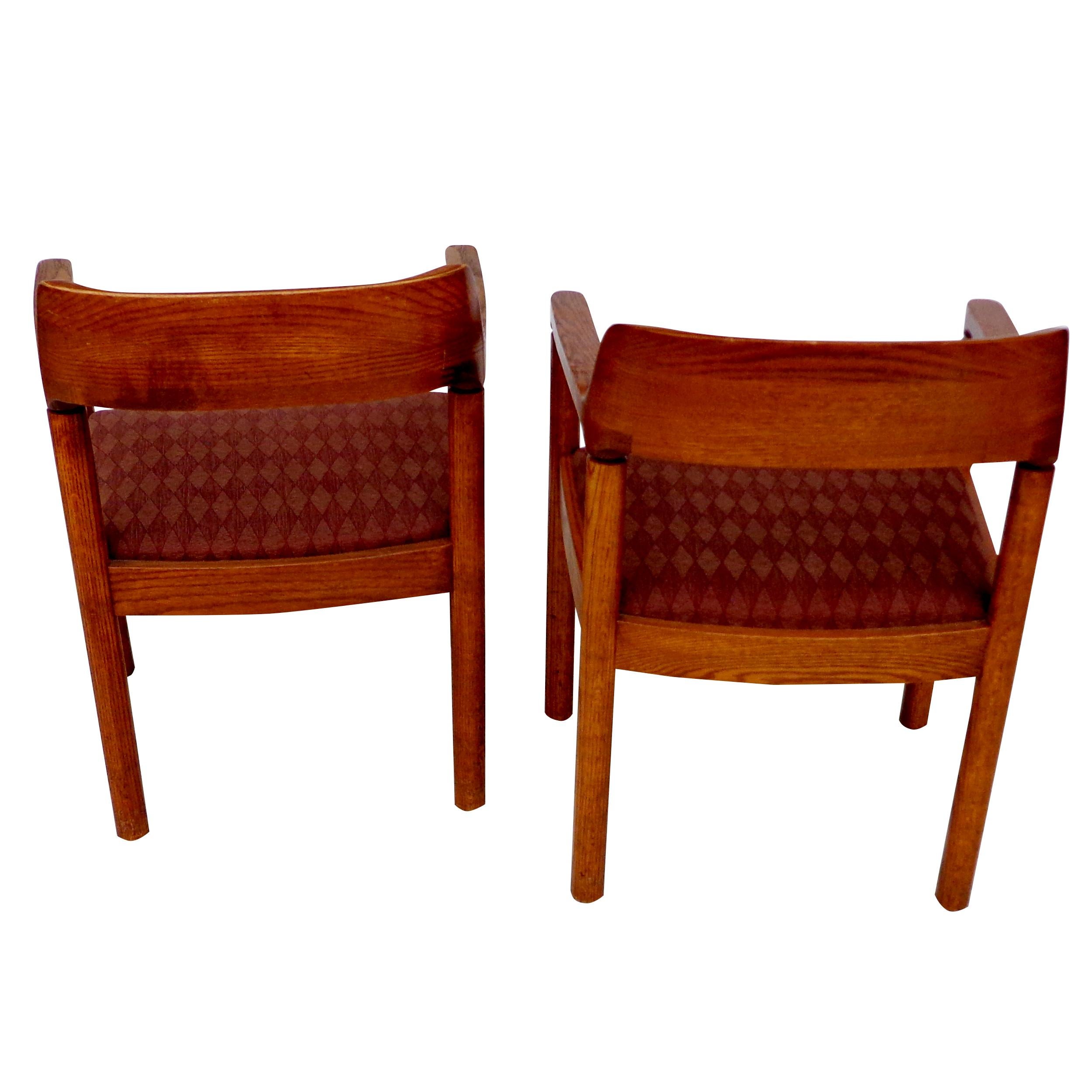 Walnut Pair Nico Zographos Ireland Arm Chairs For Sale