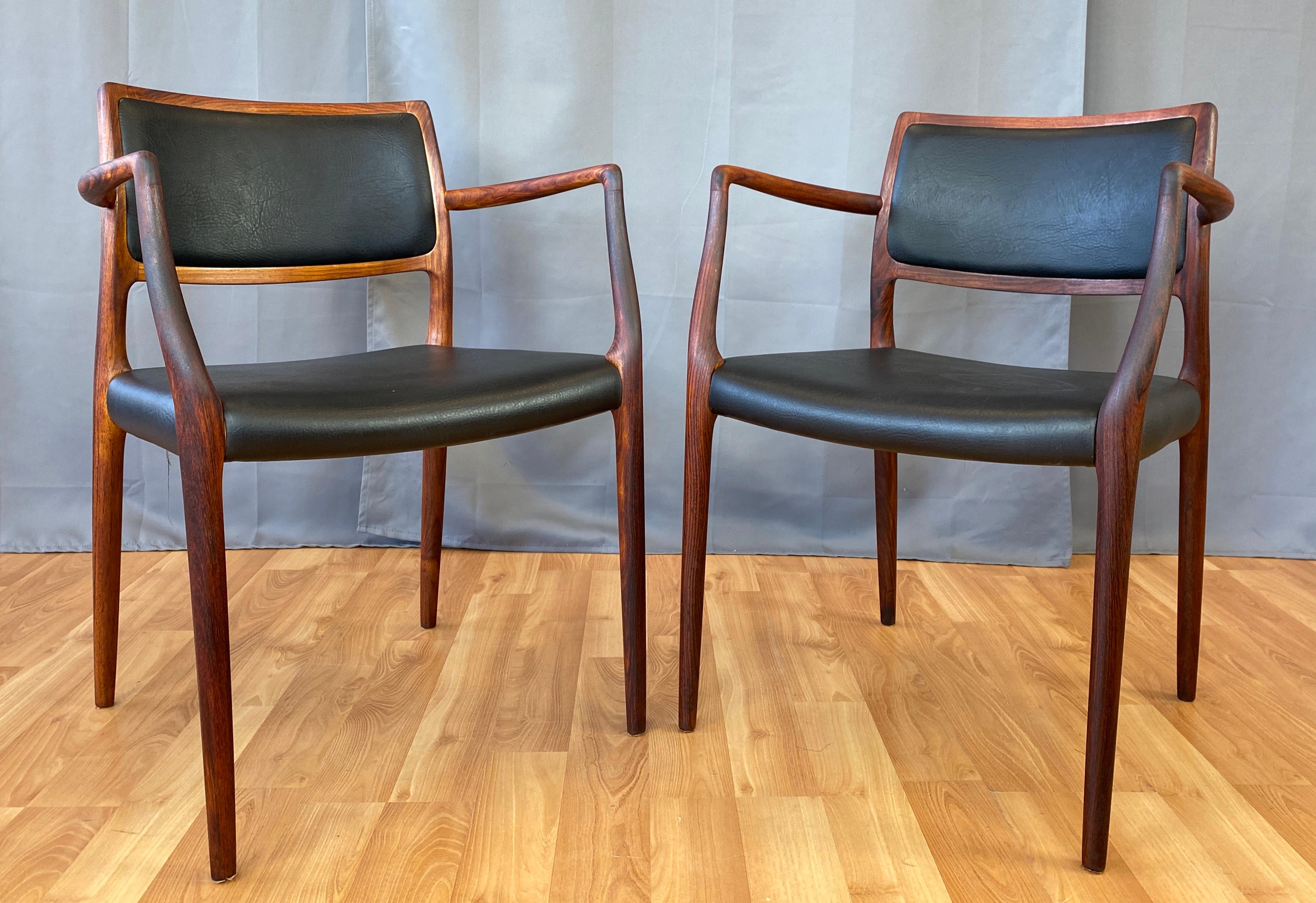 Pair of Niels Otto Møller Model 65 Rosewood Armchairs 3