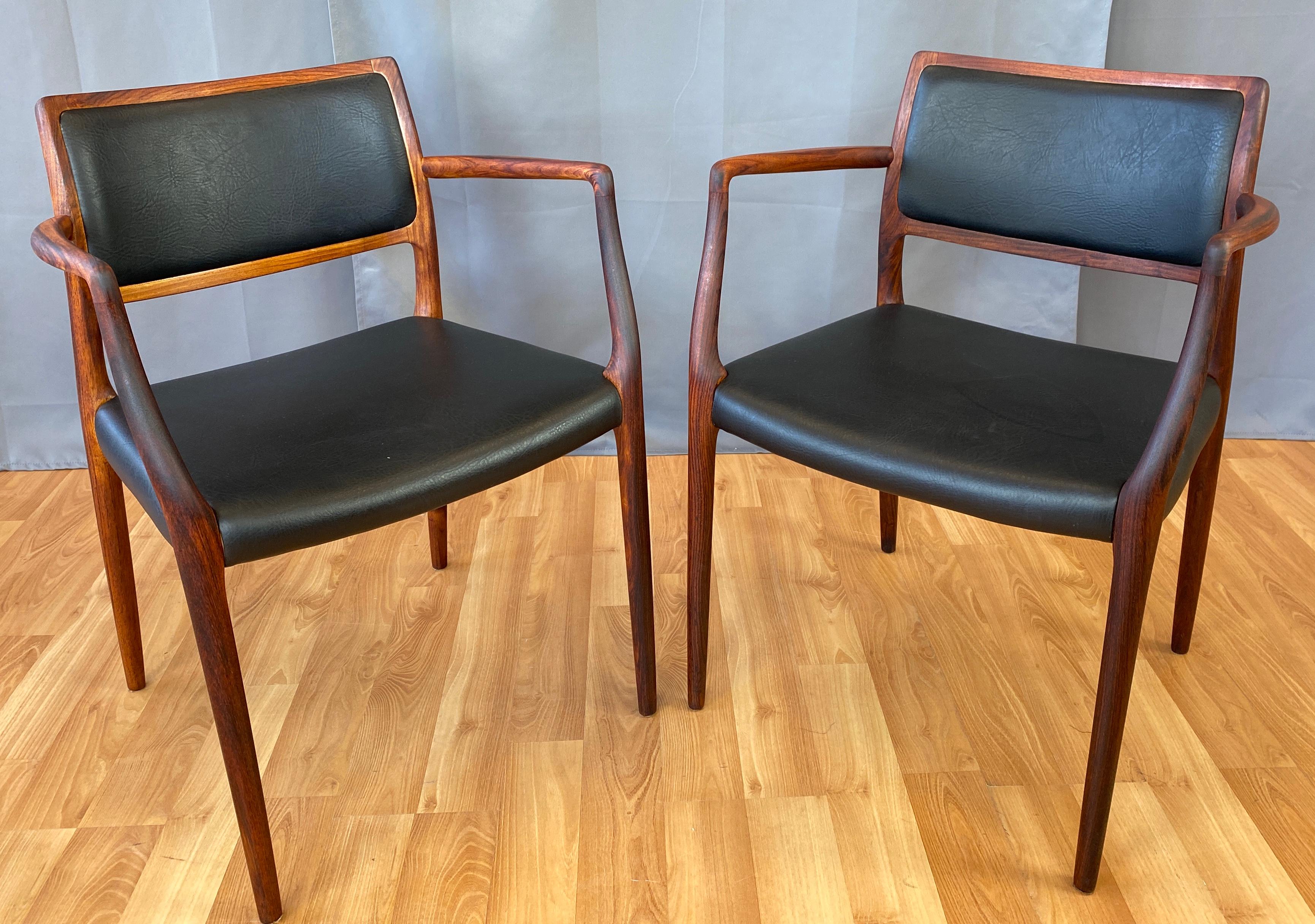 Pair of Niels Otto Møller Model 65 Rosewood Armchairs 4