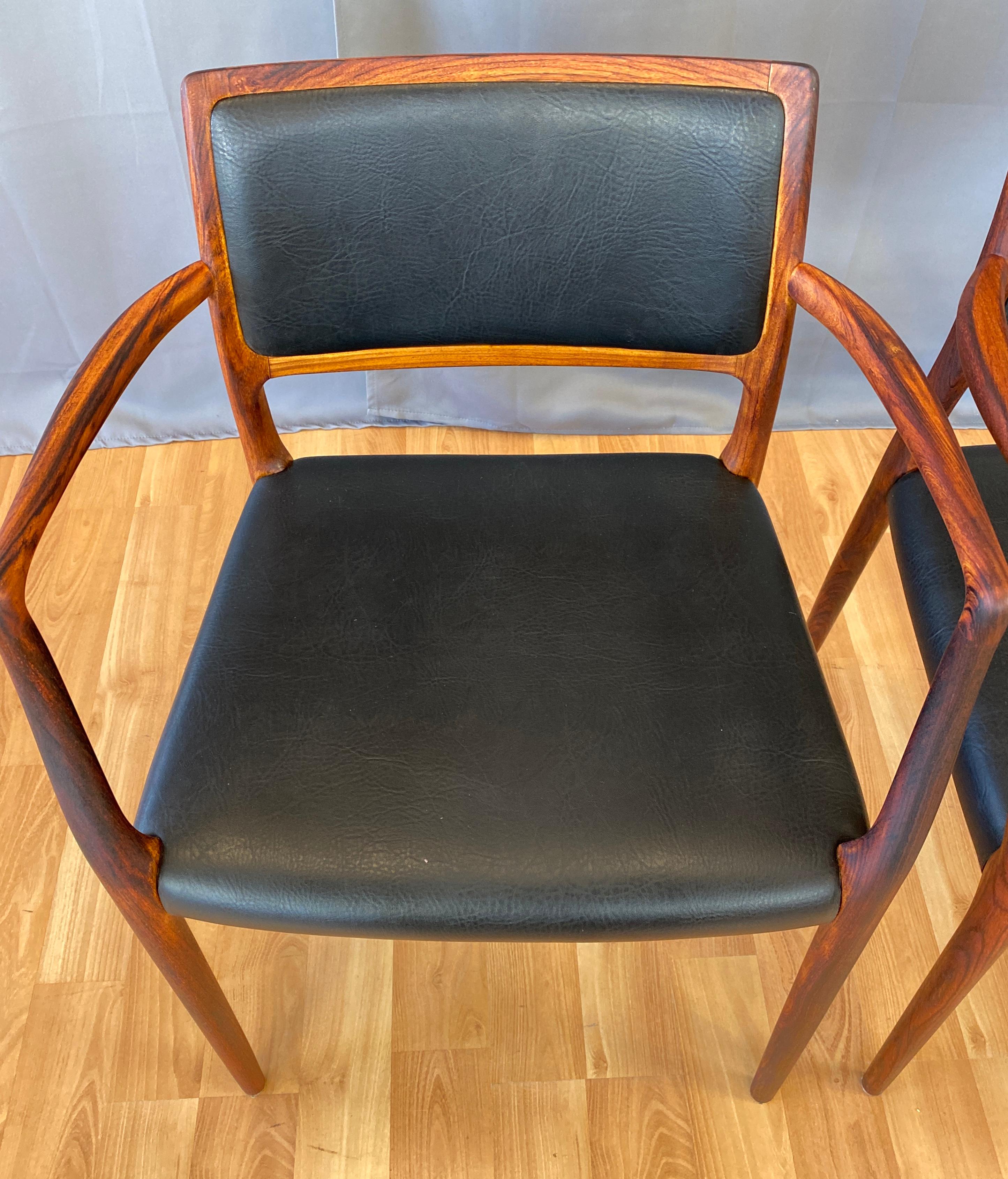 Pair of Niels Otto Møller Model 65 Rosewood Armchairs 5