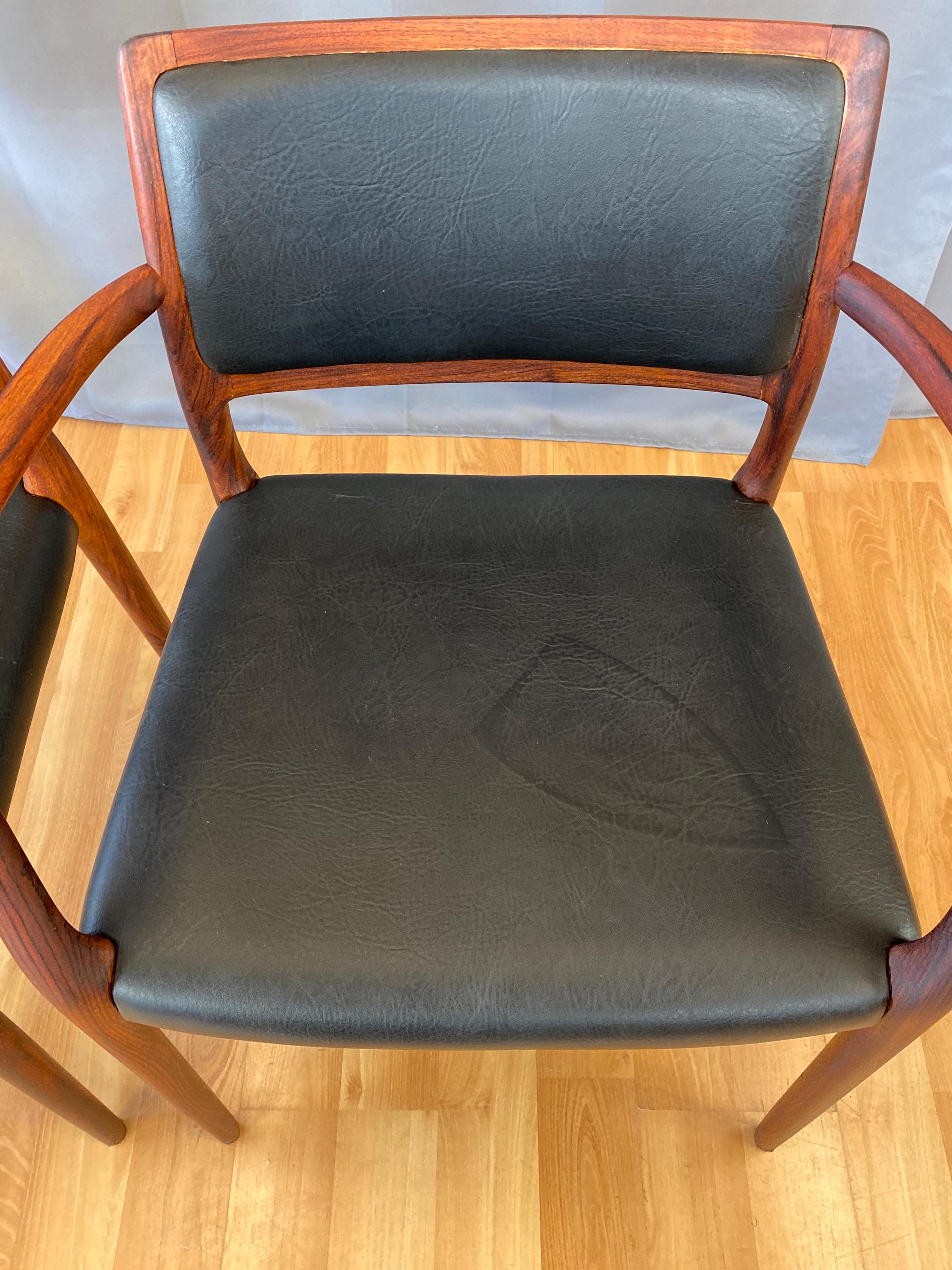 Pair of Niels Otto Møller Model 65 Rosewood Armchairs 6