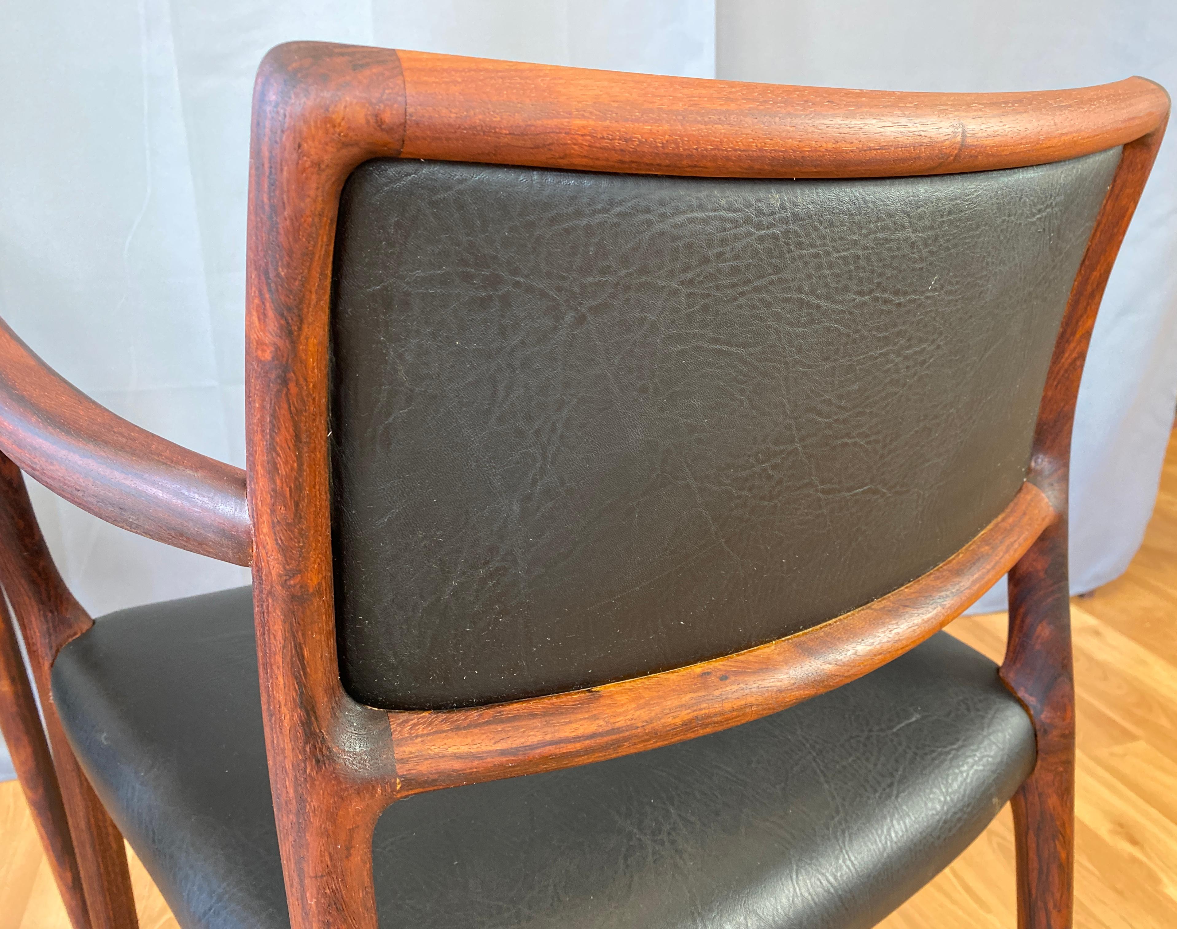 Pair of Niels Otto Møller Model 65 Rosewood Armchairs 11