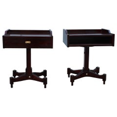 Pair of Nightstand Italian Design Sormani Claudio Salocchi Mahogany, 1960s