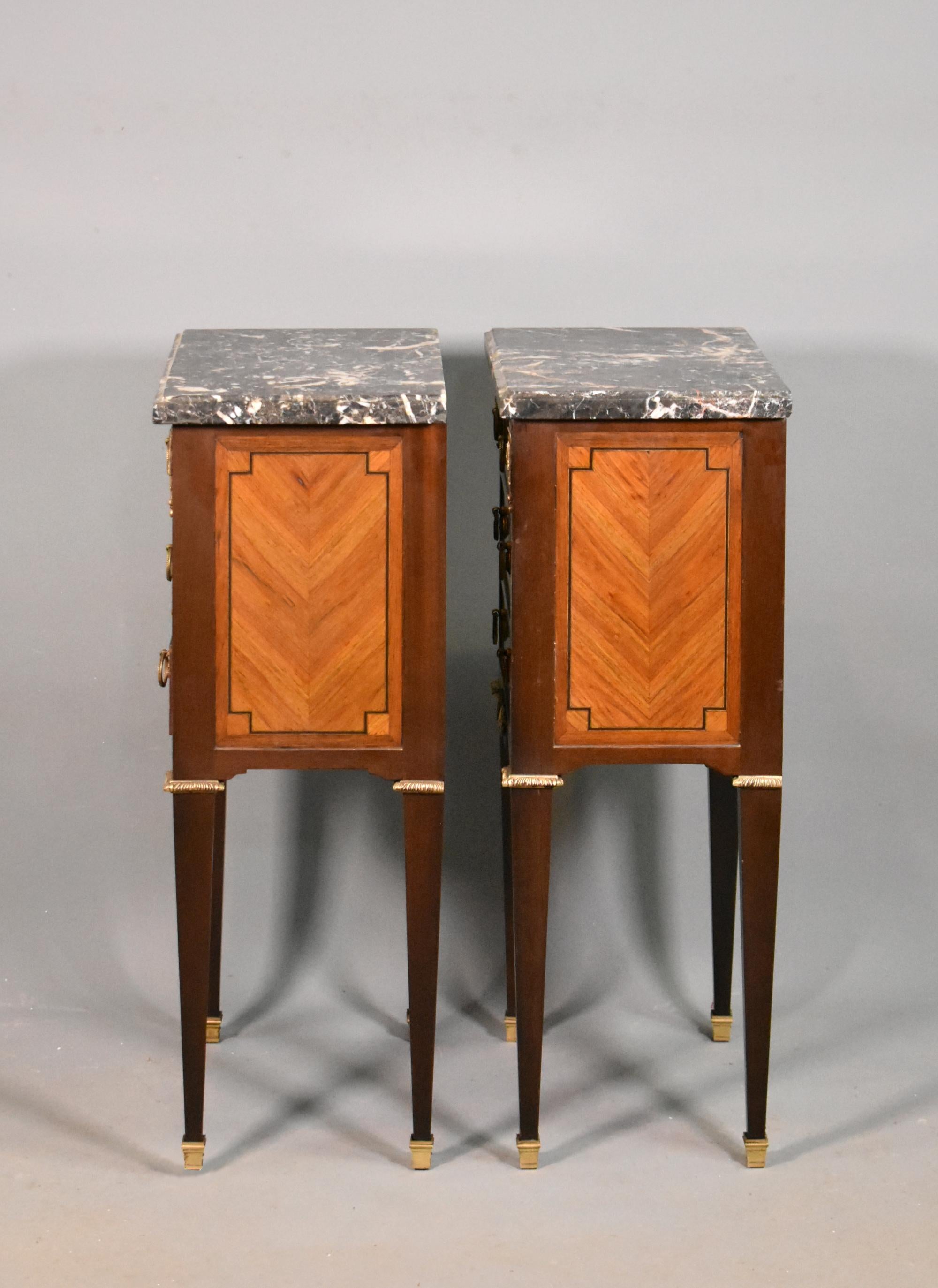 Pair Night Stands Bedside Cabinets Louis XVI Directoire Style 9