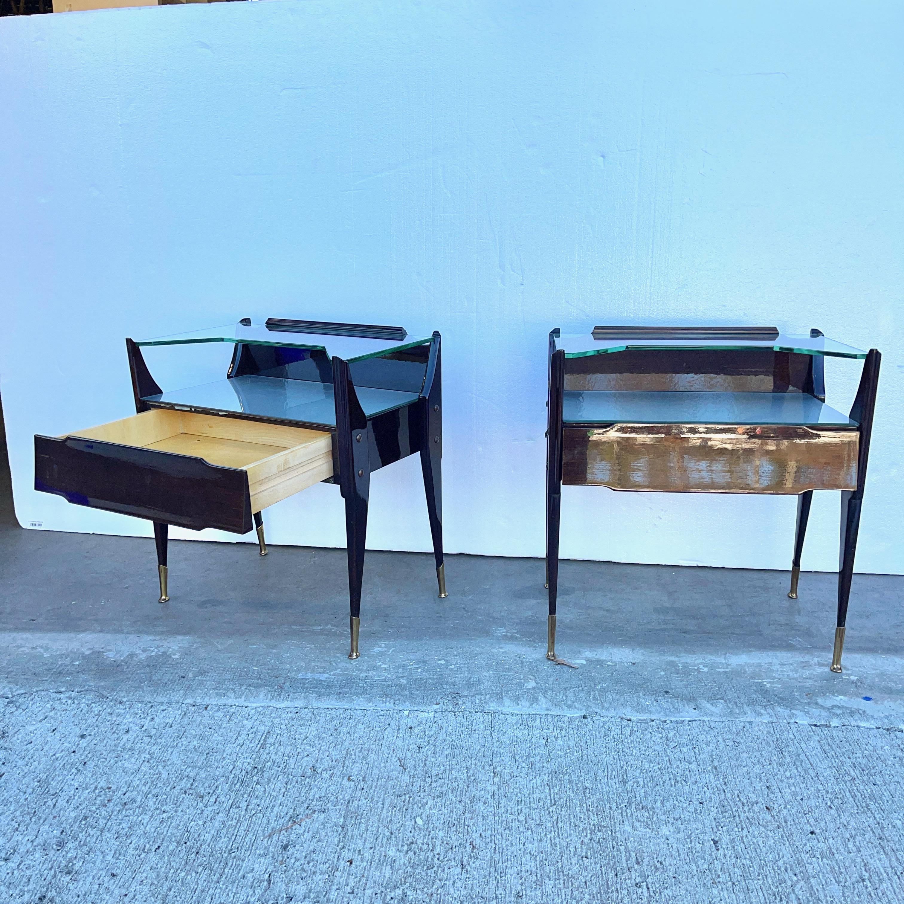 Brass La Permanente Mobili Cantù Nightstands For Sale