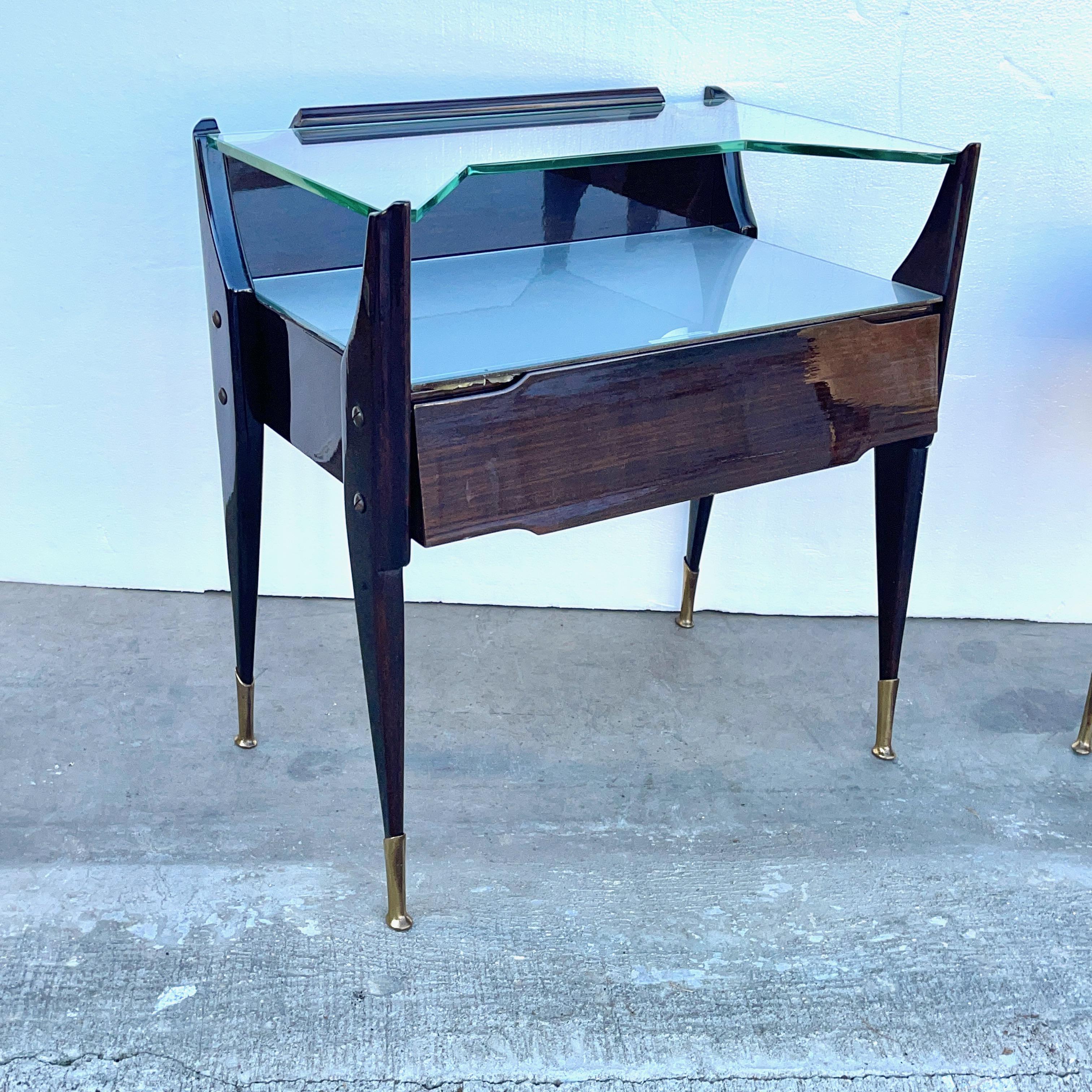 Ebonized La Permanente Mobili Cantù Nightstands For Sale