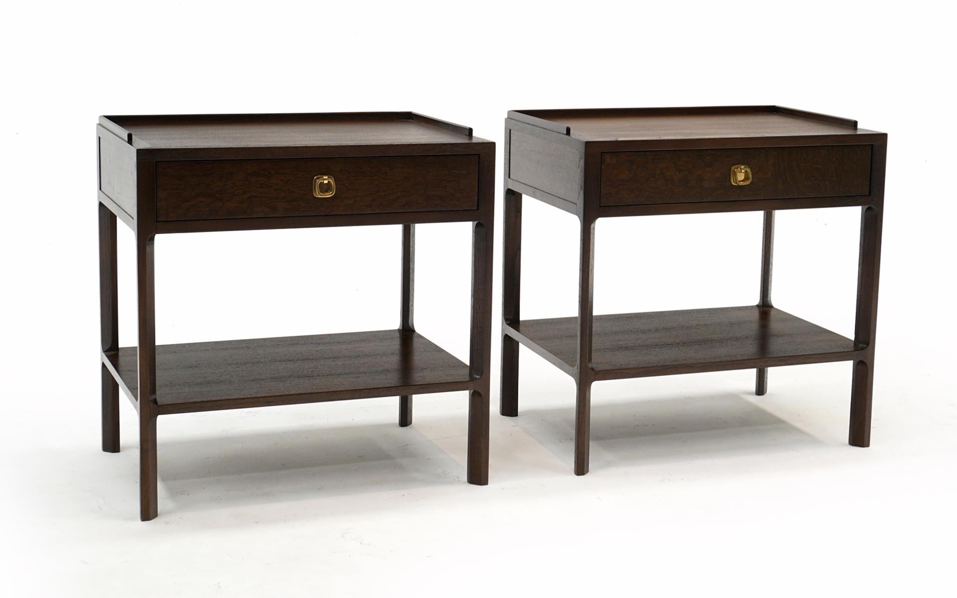 Mid-Century Modern Pair NIghtstands /End Tables by Edward Wormley for Dunbar. SolidTeak, English Oak