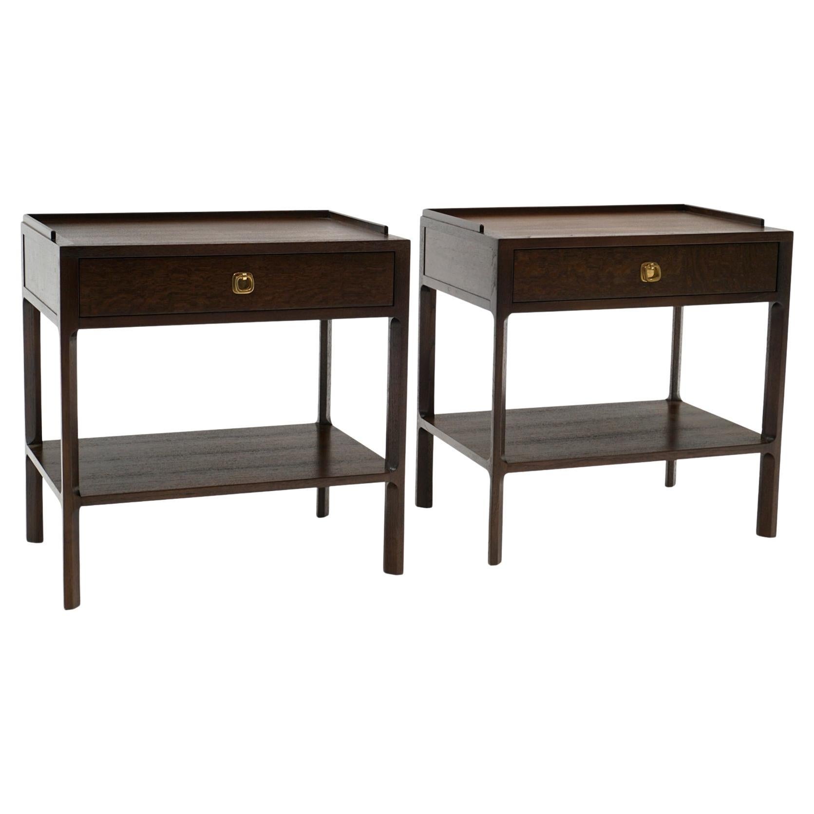Pair NIghtstands /End Tables by Edward Wormley for Dunbar. SolidTeak,English Oak