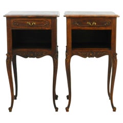Pair Nightstands Side Cabinets French Bedside Tables Louis Revival Vintage