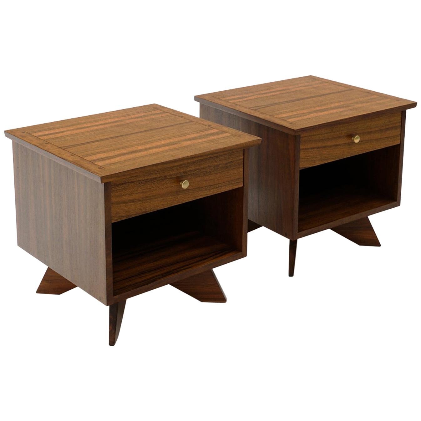 Pair of Nightstands with Drawer by George Nakashima for Widdicomb, Beautiful