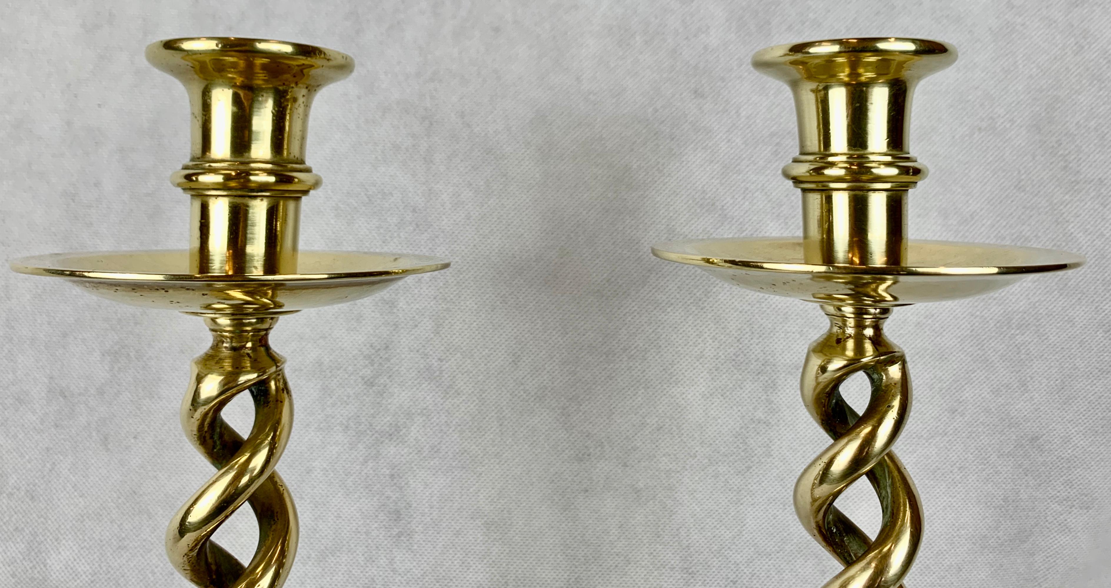 English solid brass barley twist candlesticks are very desirable when they reach 21