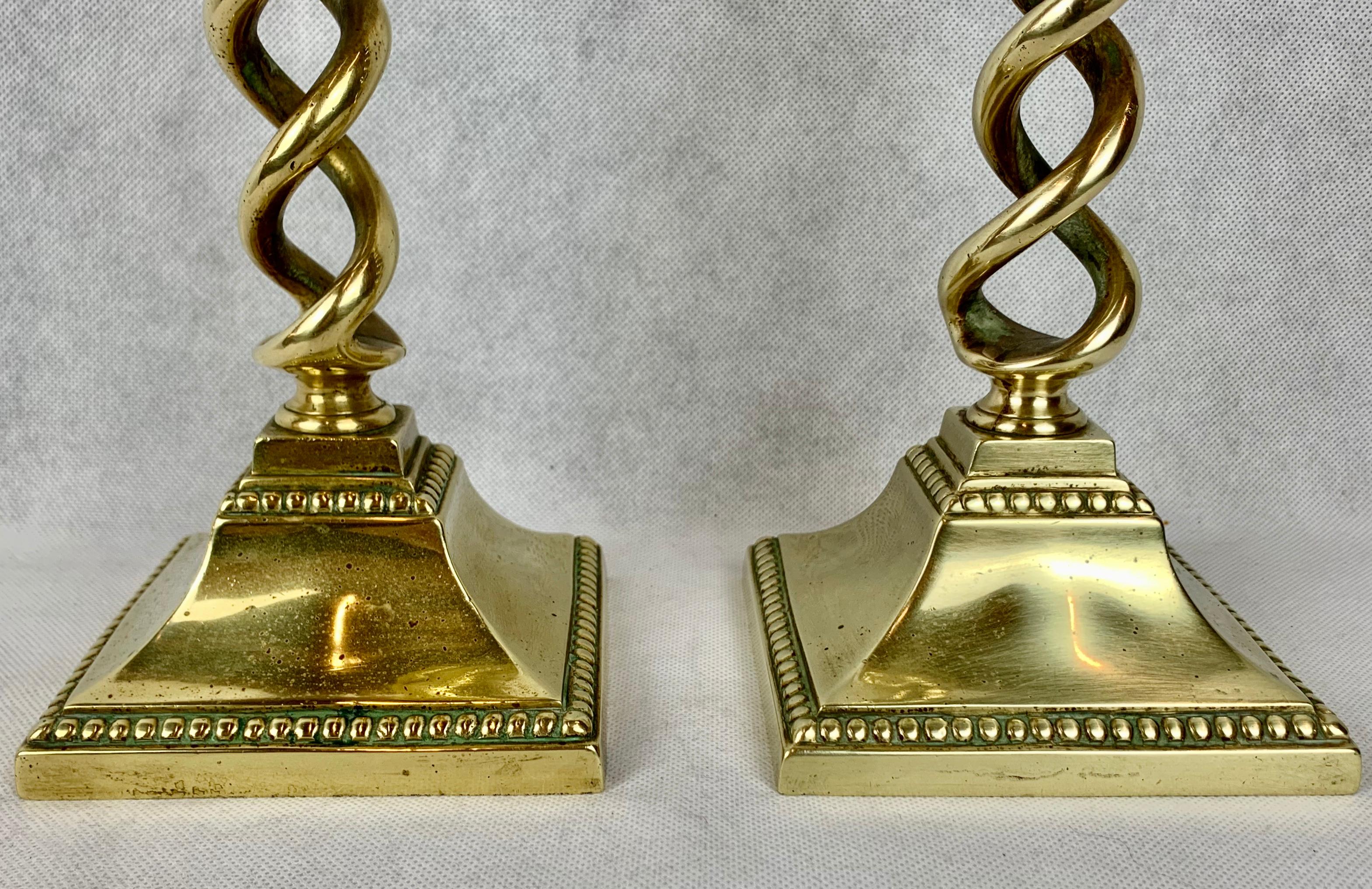 barley twist brass candlesticks