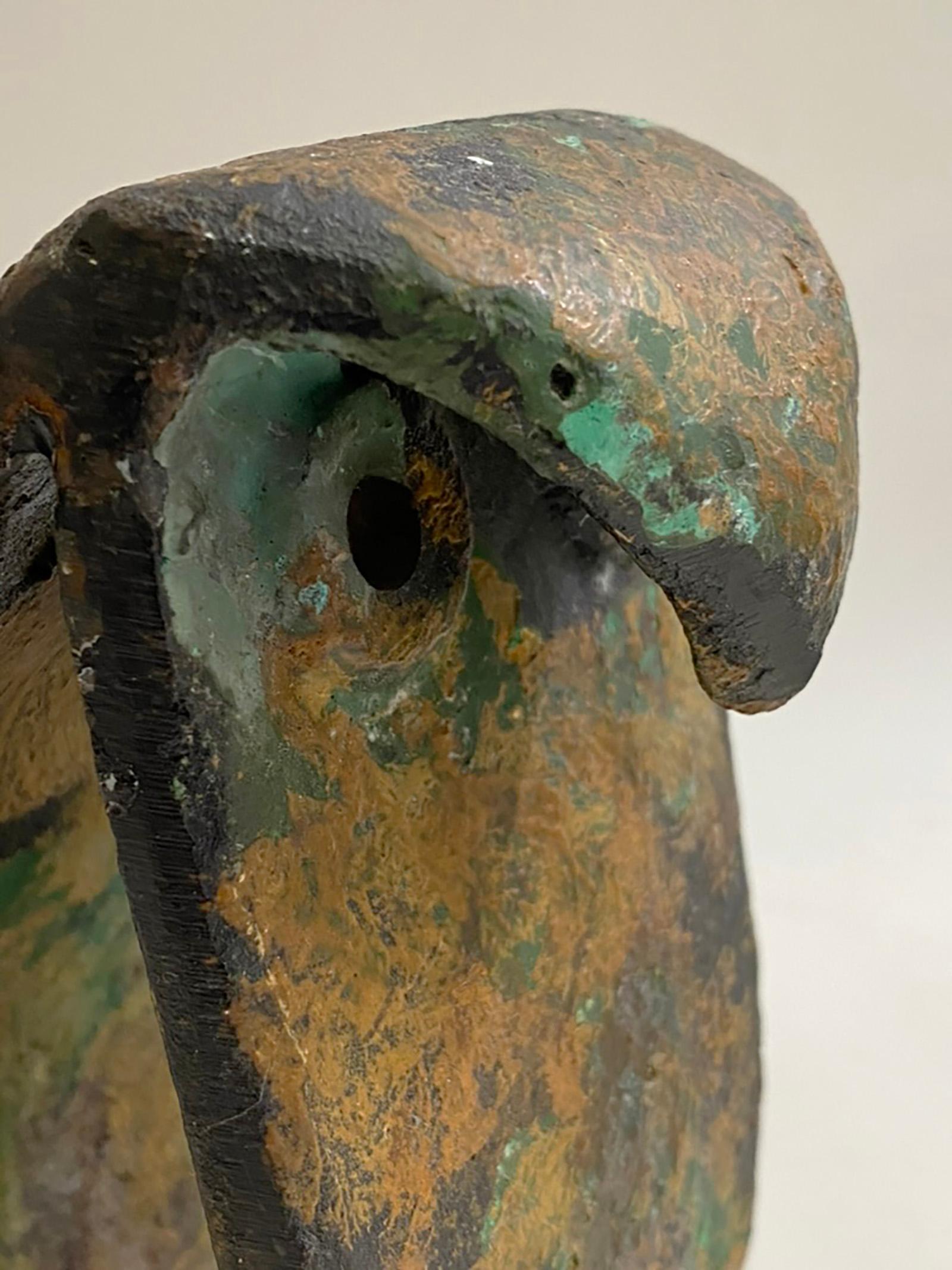 Pareja de sujetalibros de hierro con figuras de búhos japoneses Brutalistas de mediados de siglo al estilo Noguchi en venta 3