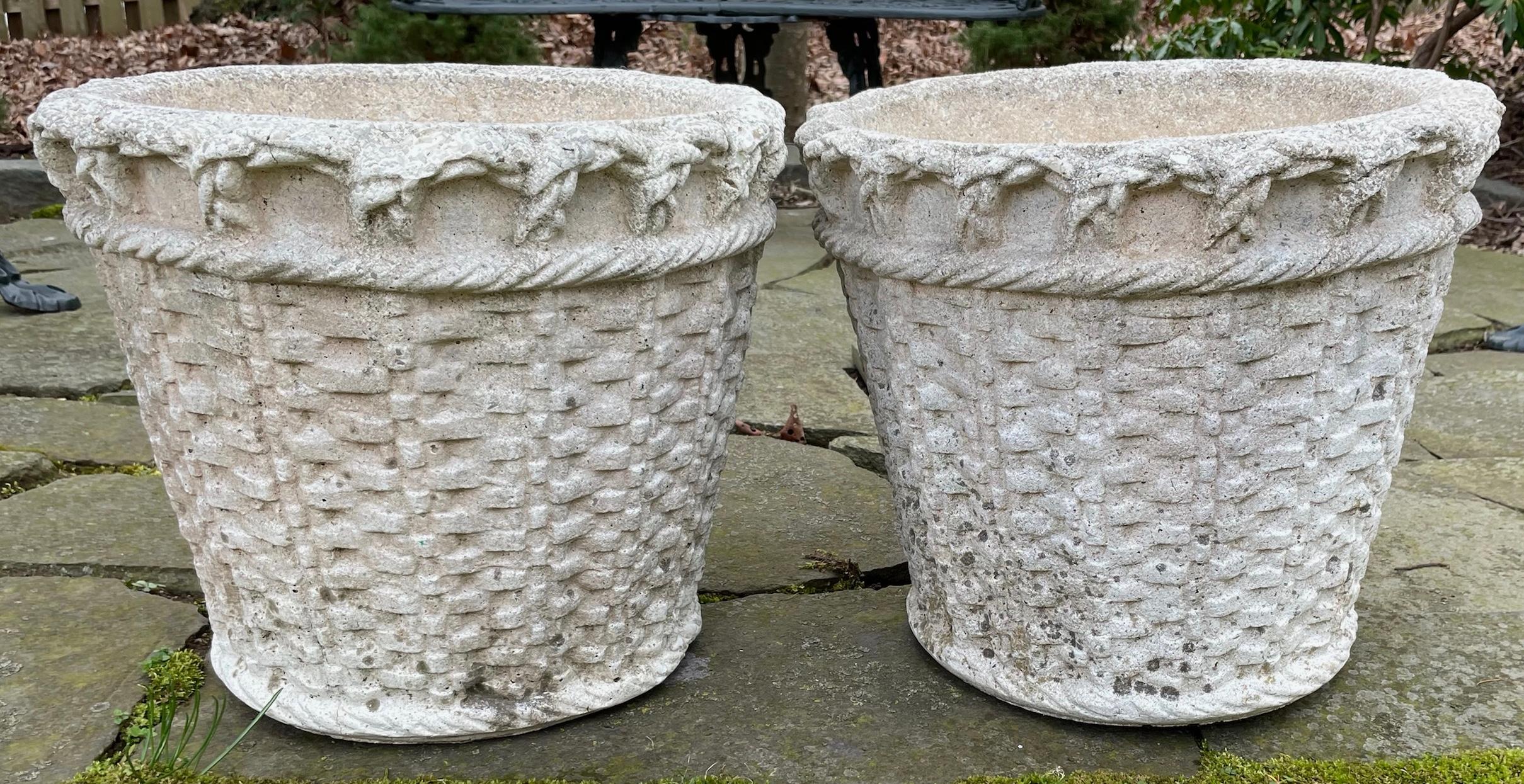 concrete basket planter