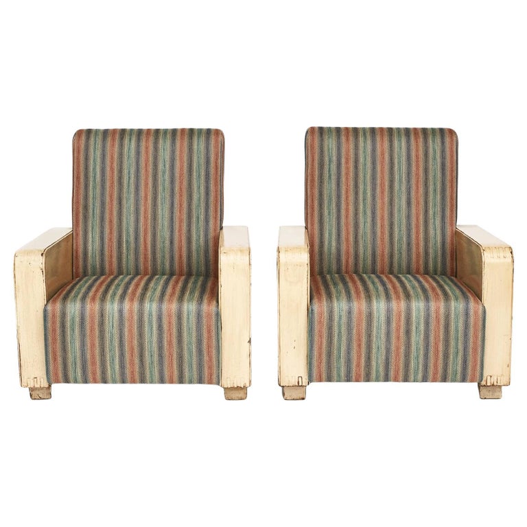 Pair Of Chinese Art Deco Lounges Chairs  For Sale