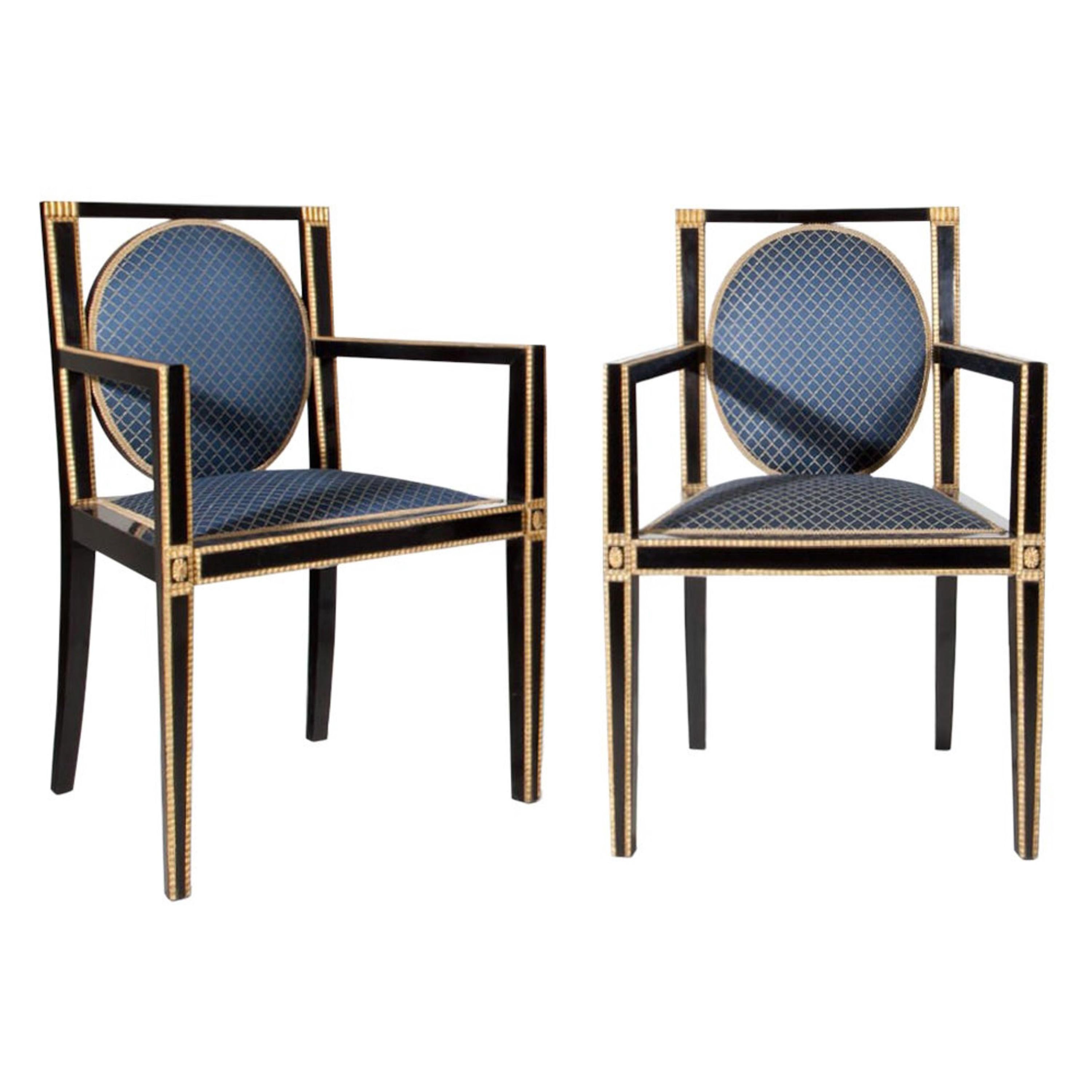 Pair o Viennese Secession Armchairs, Austria, Early 20th Century