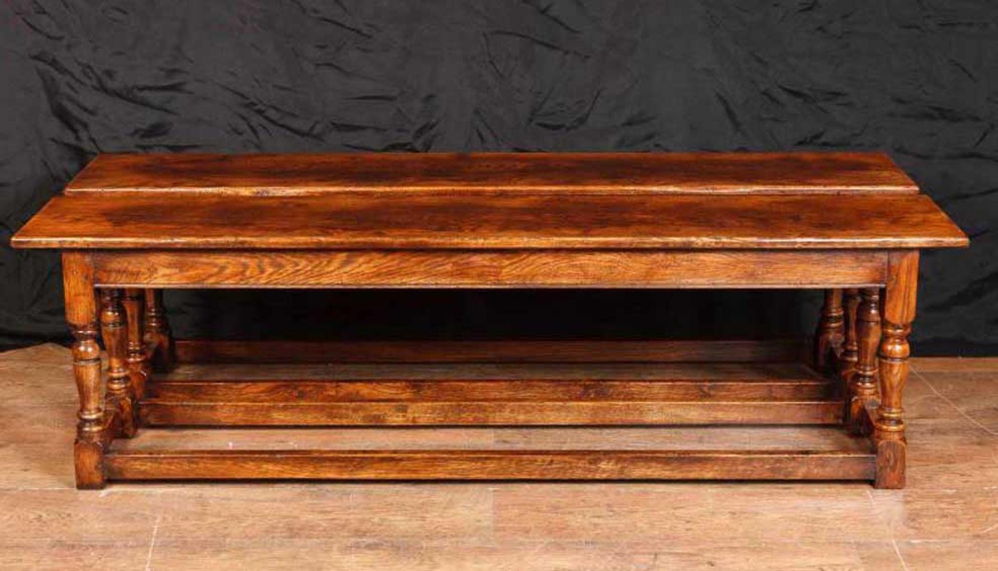 Coppia Panche Oak Farmhouse Sedute Panca Refettorio in vendita 9