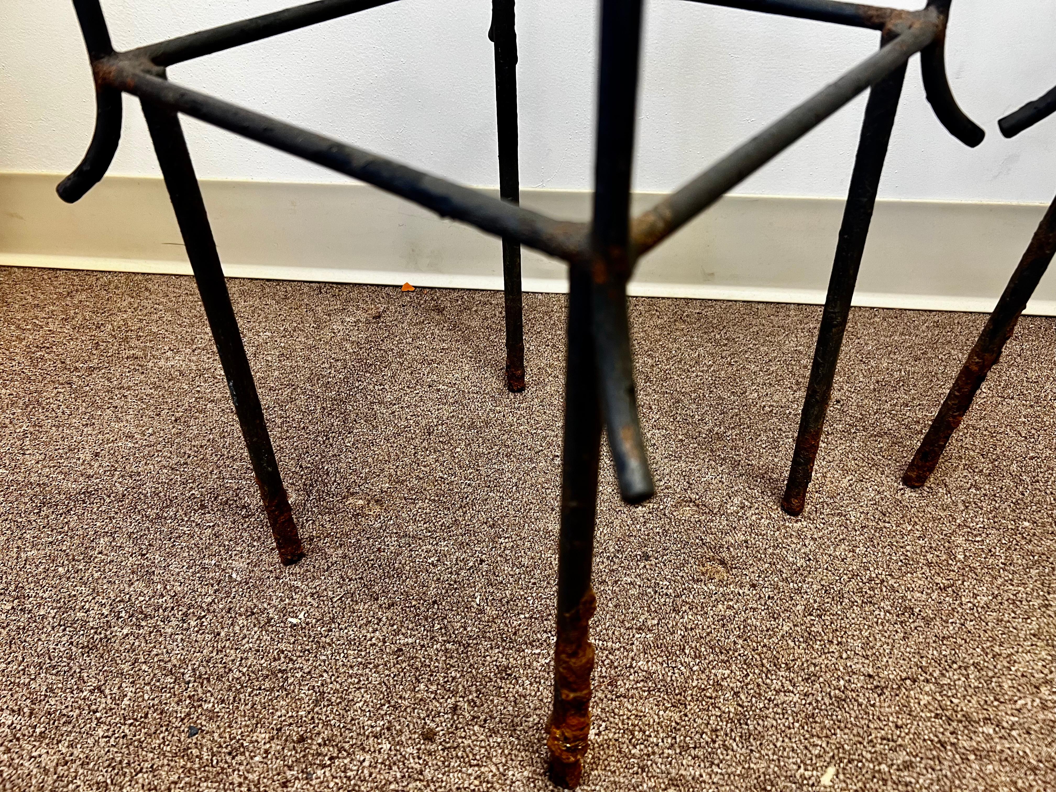 Late 20th Century Pair Obelisk Shaped Garden Topiary Forms in Wrought Iron For Sale