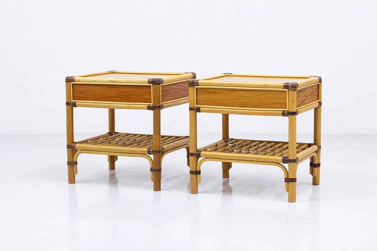 Pair od Bedside Tables by DUX, Sweden, 1960s In Good Condition For Sale In Stockholm, SE