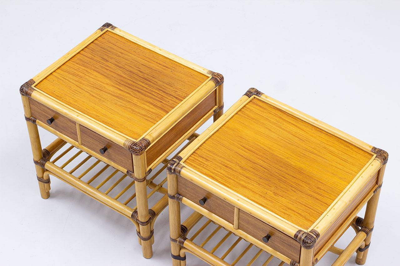 20ième siècle Paire de tables de chevet par DUX, Suède, années 1960 en vente