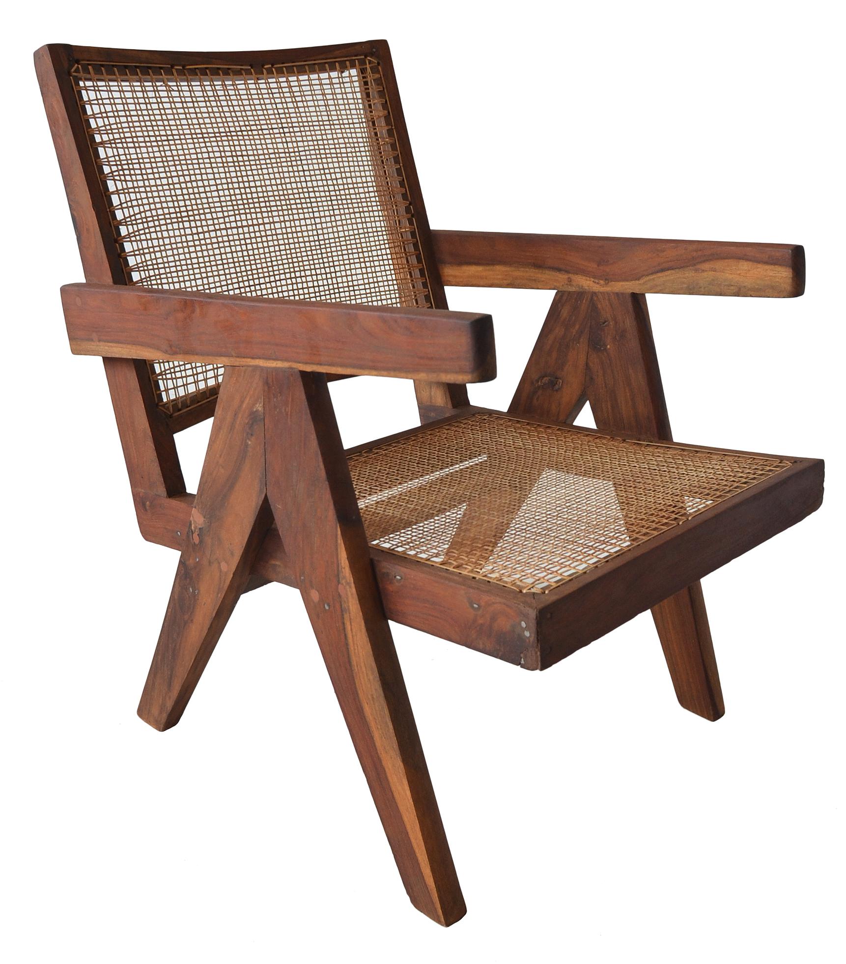 Mid-20th Century Pair of Pierre Jeanneret Low Chairs