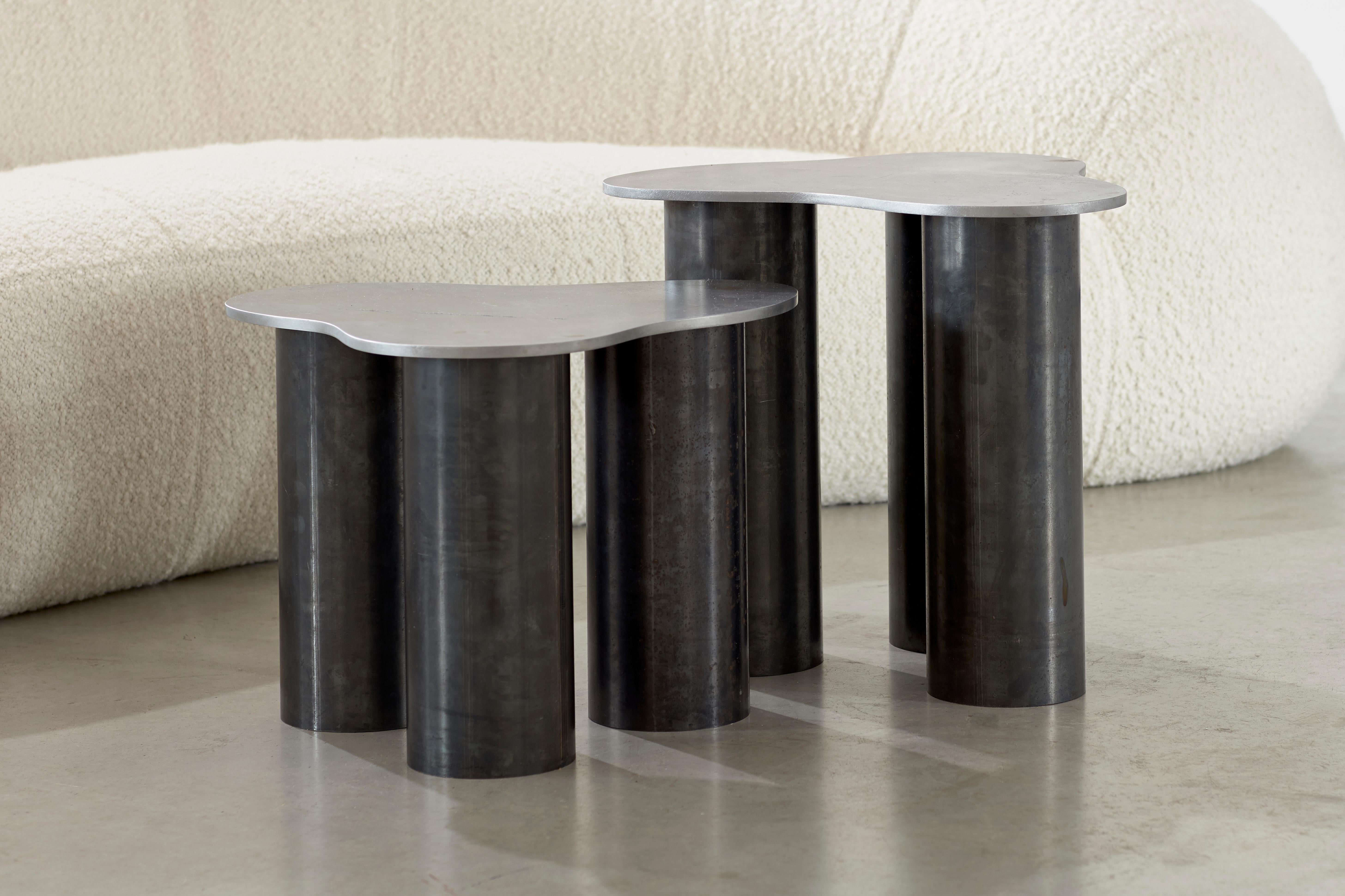 Post-Modern Set of two 001 'Tall and short' Side Tables by Archive for Space, UK 2020 For Sale