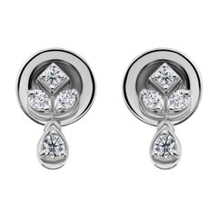 Paire de clous d
oreilles en diamant naturel de 0,17ct SI/H en or blanc 14 carats